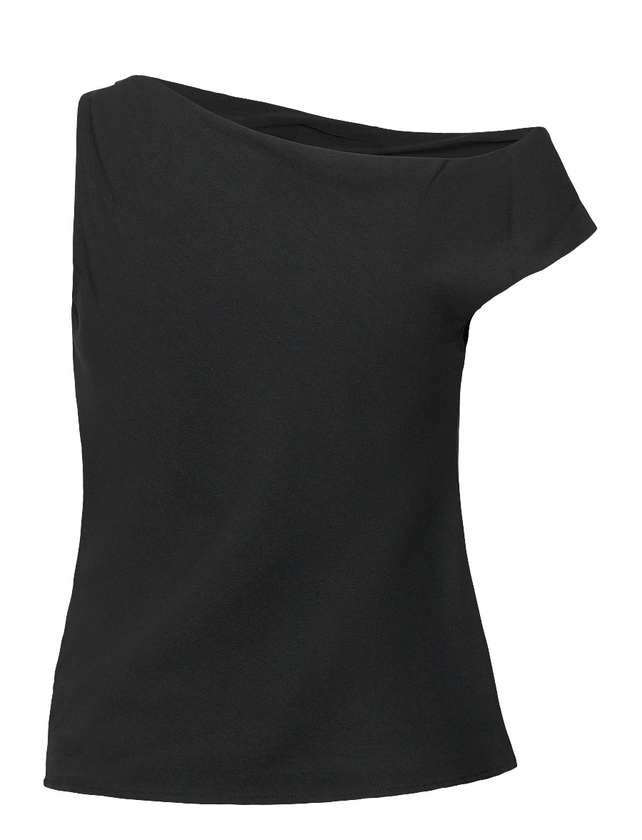 Calvin Klein - Crepe One Shoulder Top - varrukateta topid - black - 2
