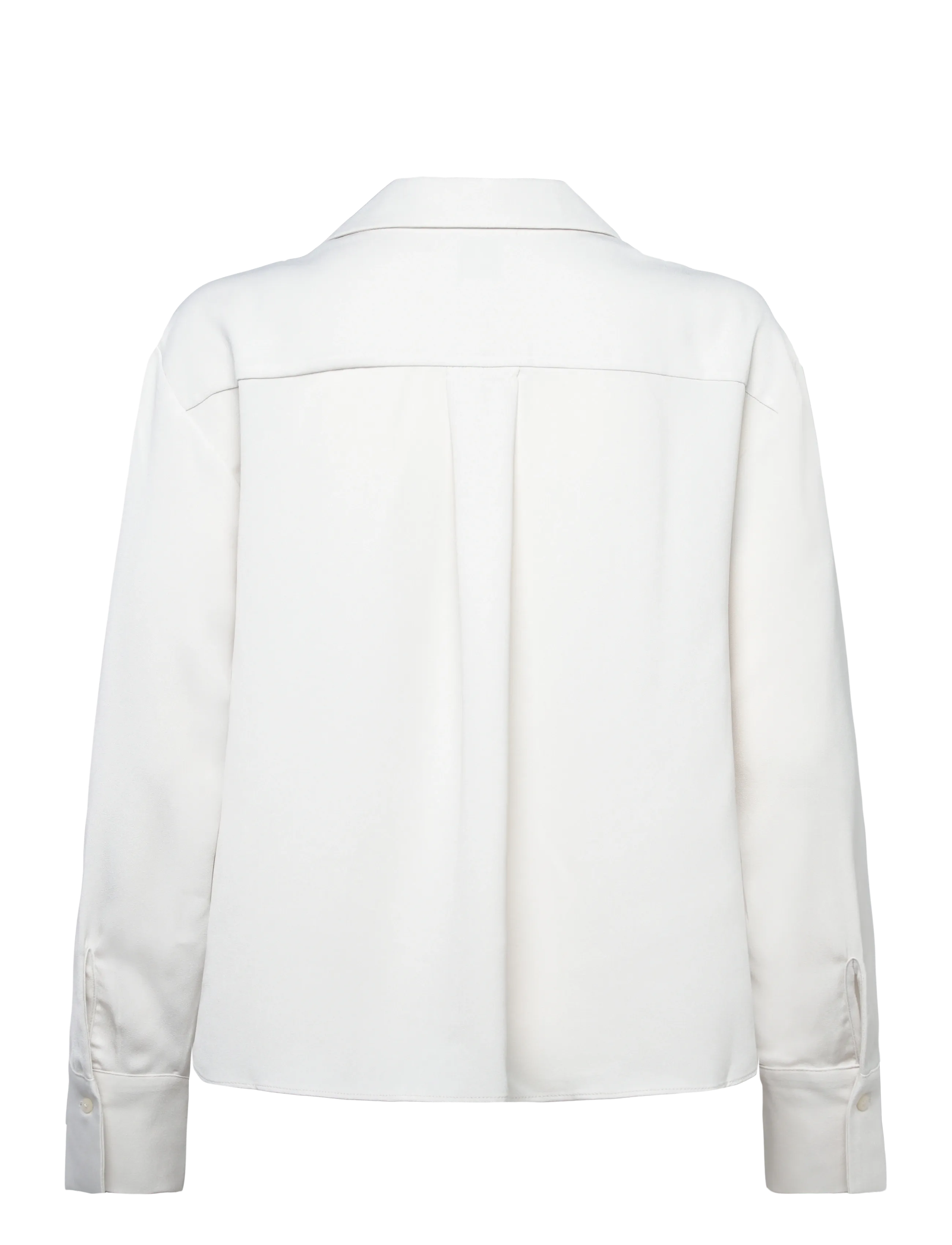 Calvin Klein - Crepe LS Faux Wrap Top - langærmede skjorter - chalk - 1