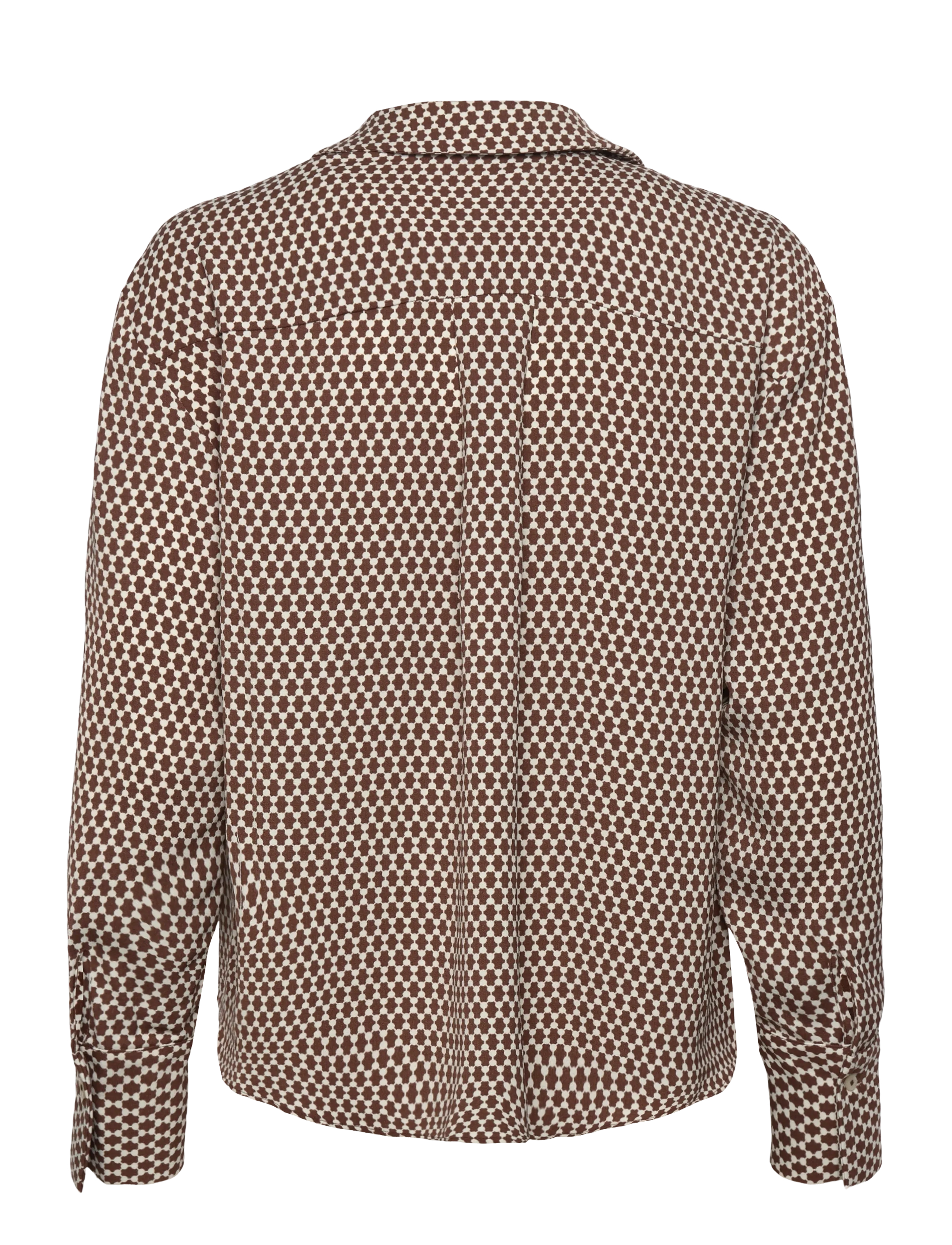 Calvin Klein - Printed Crepe LS Faux Wrap Top - pikkade varrukatega särgid - csw25f_p047+1_rocky road - 2