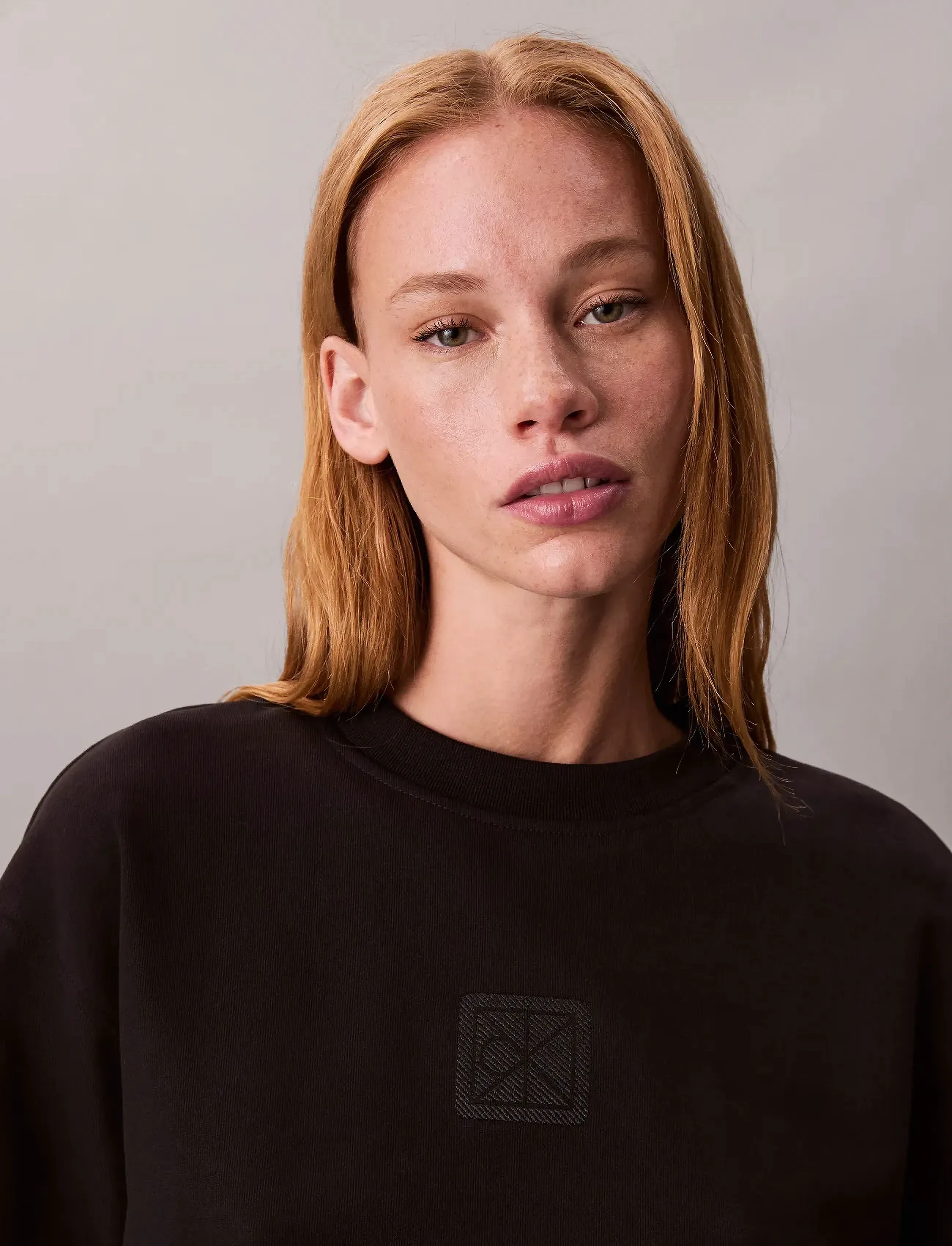 Calvin Klein - LS PREMIUM TERRY EMBLEM LOGO CRE - everyday style - black - 2