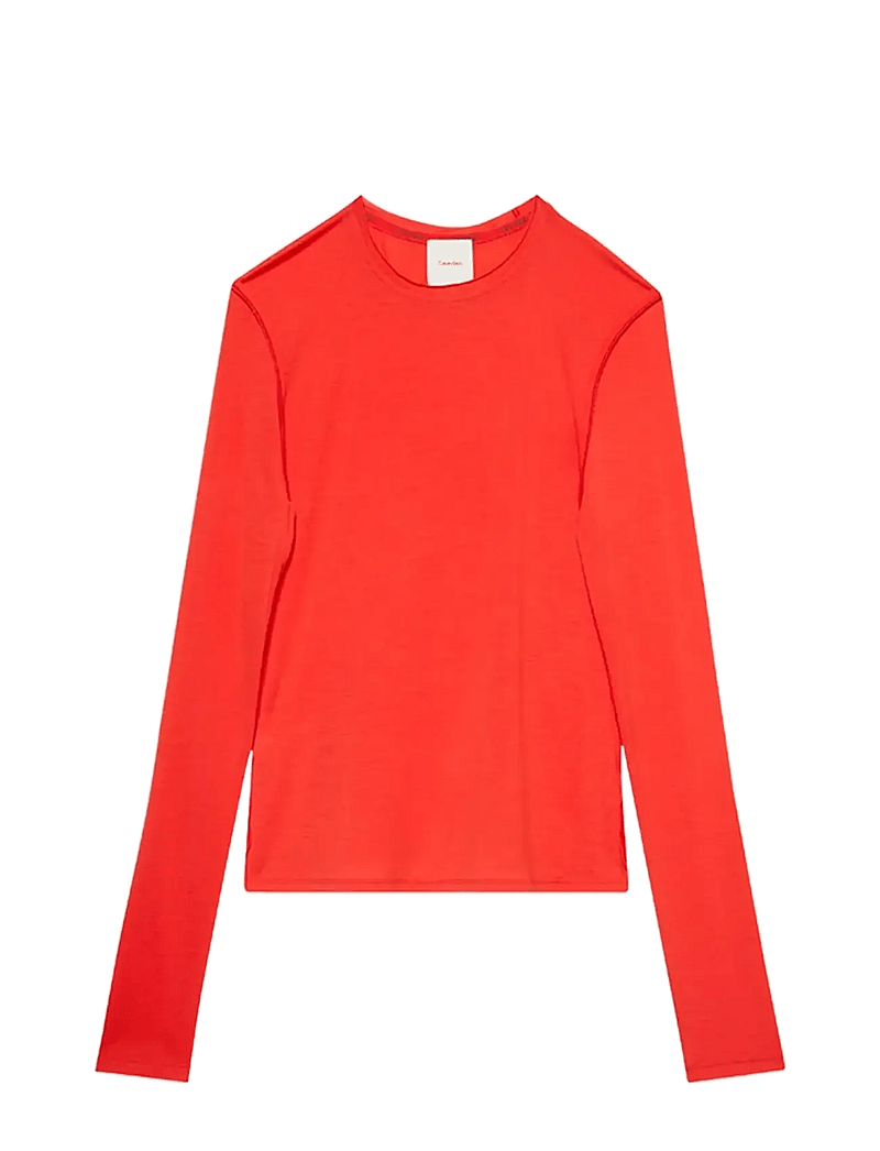 Calvin Klein - LS INSIDE OUT SHEER WOOL KNIT TO - pullover - tuscan terra cotta - 1