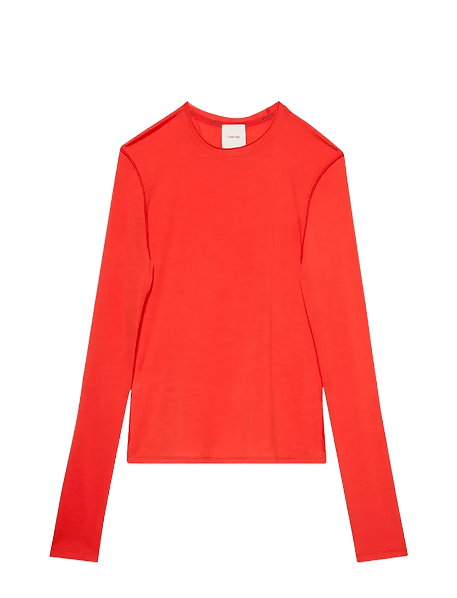 Calvin Klein - LS INSIDE OUT SHEER WOOL KNIT TO - pullover - tuscan terra cotta - 1