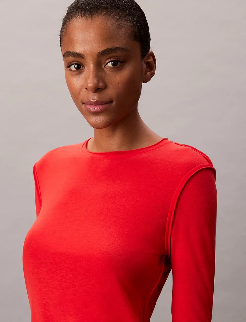 Calvin Klein - LS INSIDE OUT SHEER WOOL KNIT TO - pullover - tuscan terra cotta - 2