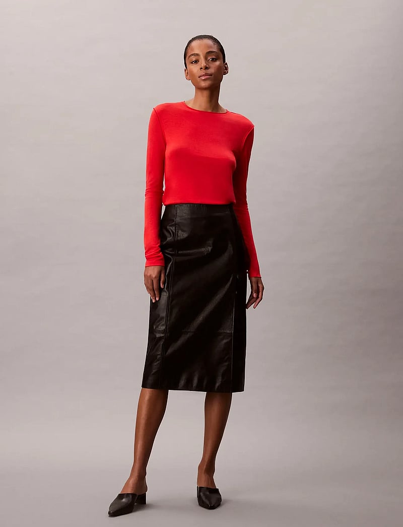 Calvin Klein - LS INSIDE OUT SHEER WOOL KNIT TO - pullover - tuscan terra cotta - 3