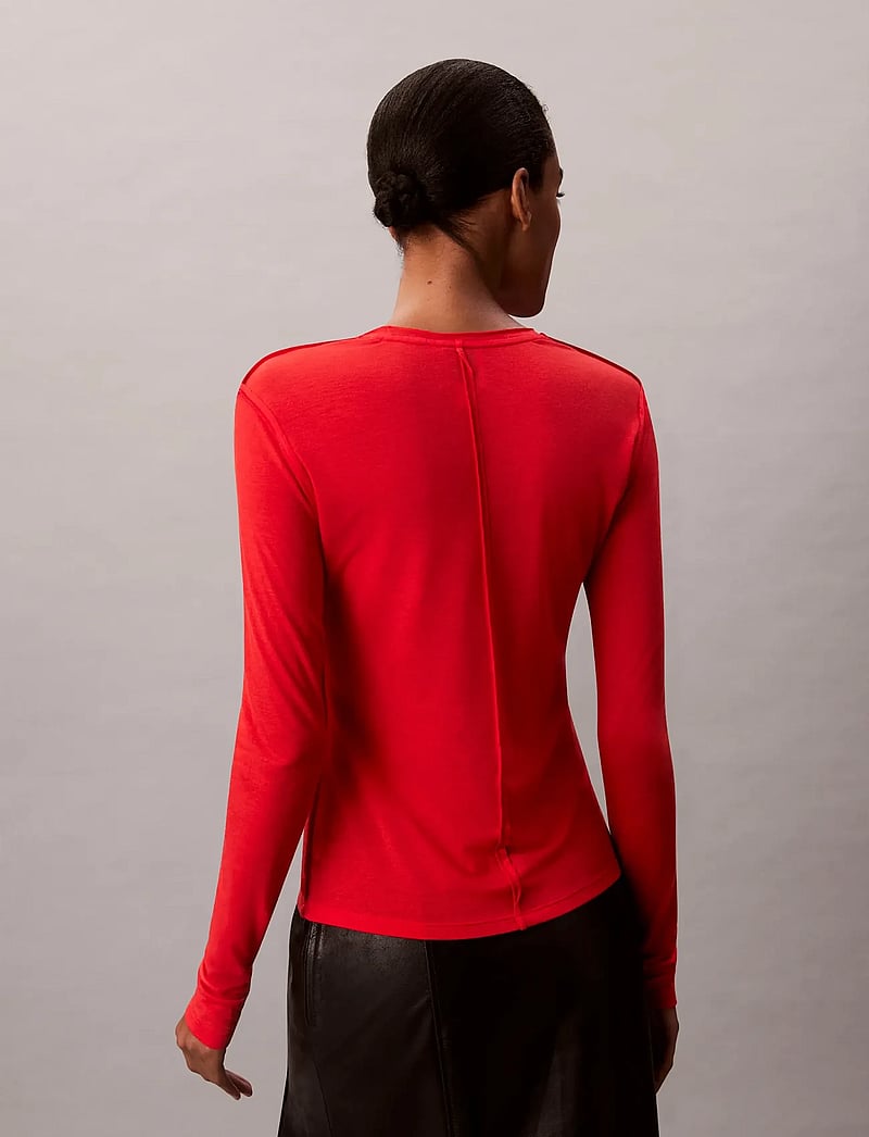 Calvin Klein - LS INSIDE OUT SHEER WOOL KNIT TO - pullover - tuscan terra cotta - 4
