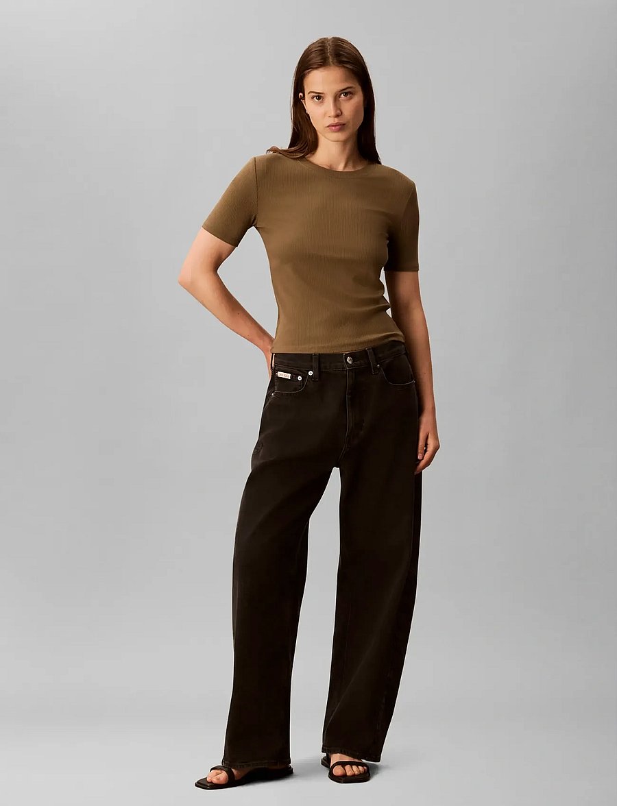 Calvin Klein - A- Modal Rib Tee (essential) - t-shirts - capers - 3