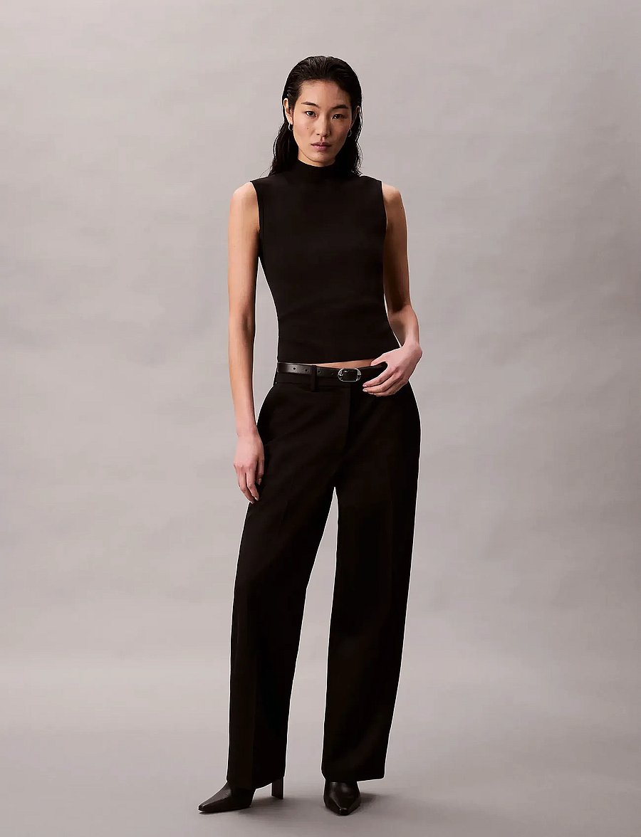 Calvin Klein - Sleeveless Mockneck - Ärmellose tops - black - 2
