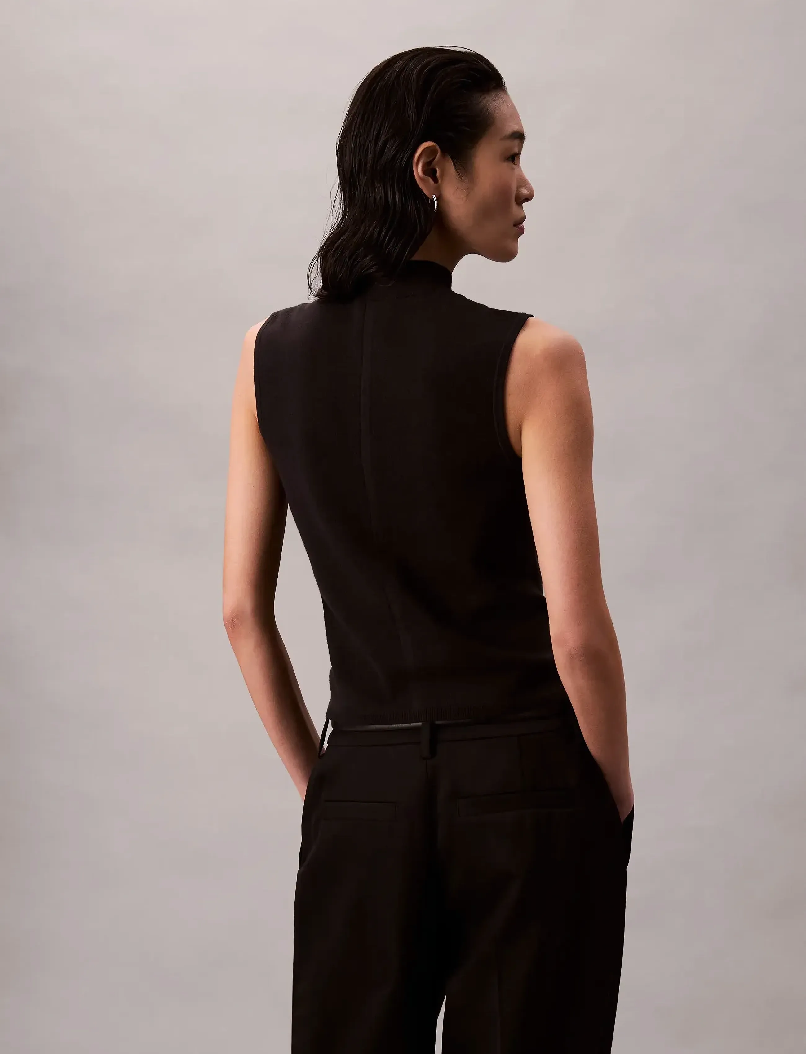 Calvin Klein - Sleeveless Mockneck - varrukateta alussärgid - black - 5