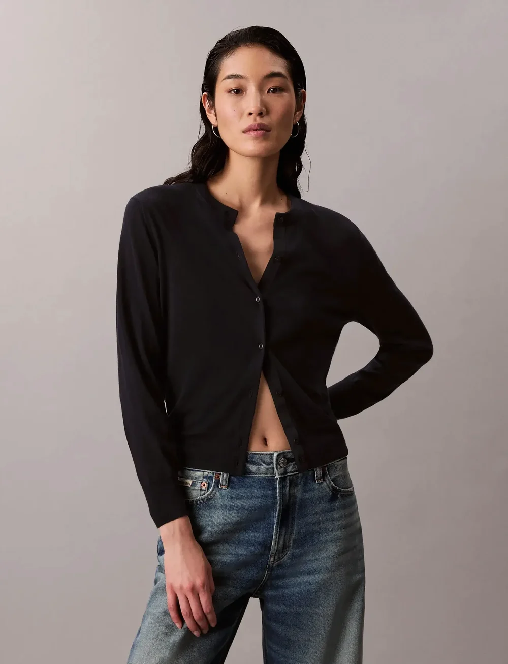 Calvin Klein - Merino Cardigan - cardigans - black - 2