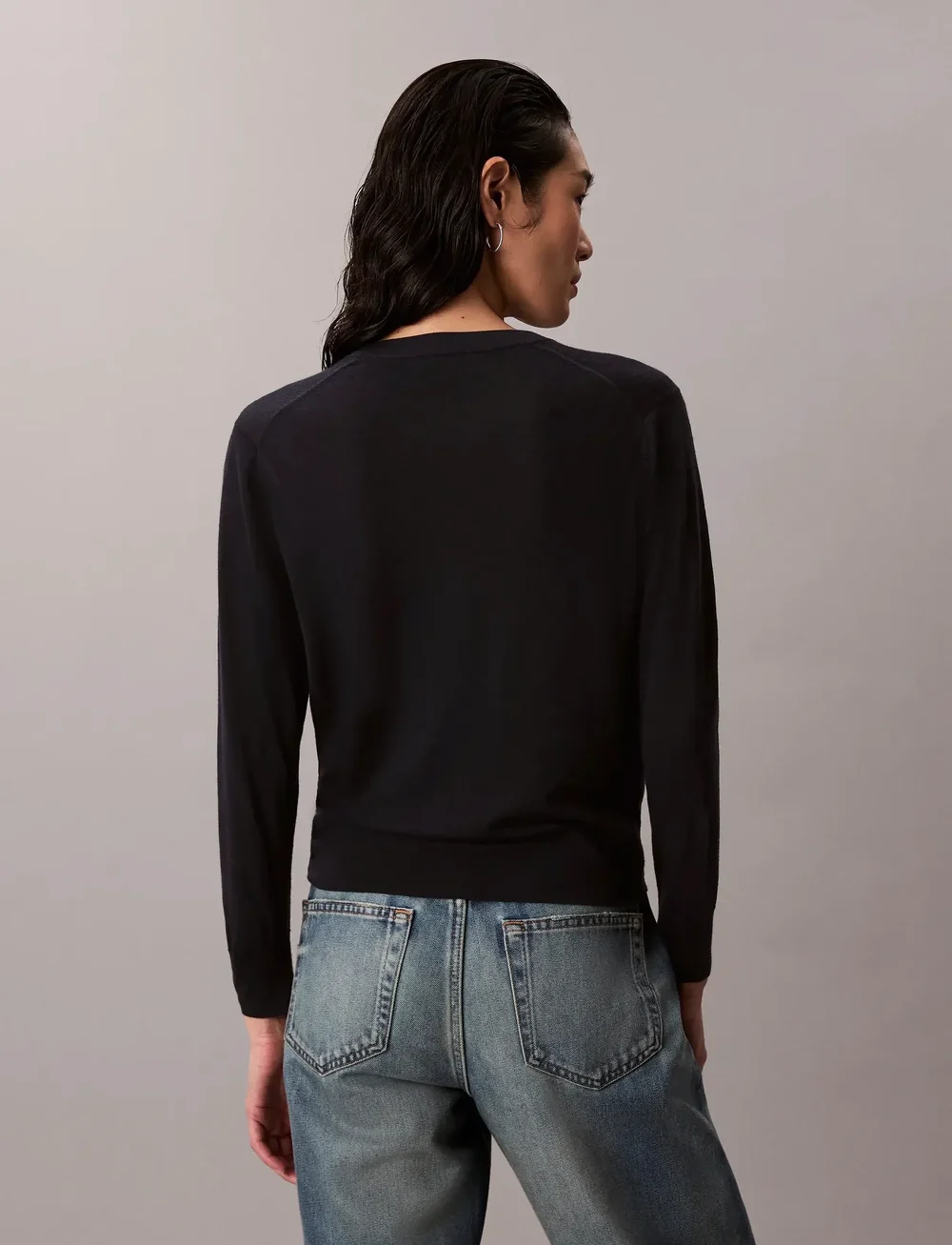 Calvin Klein - Merino Cardigan - cardigans - black - 4