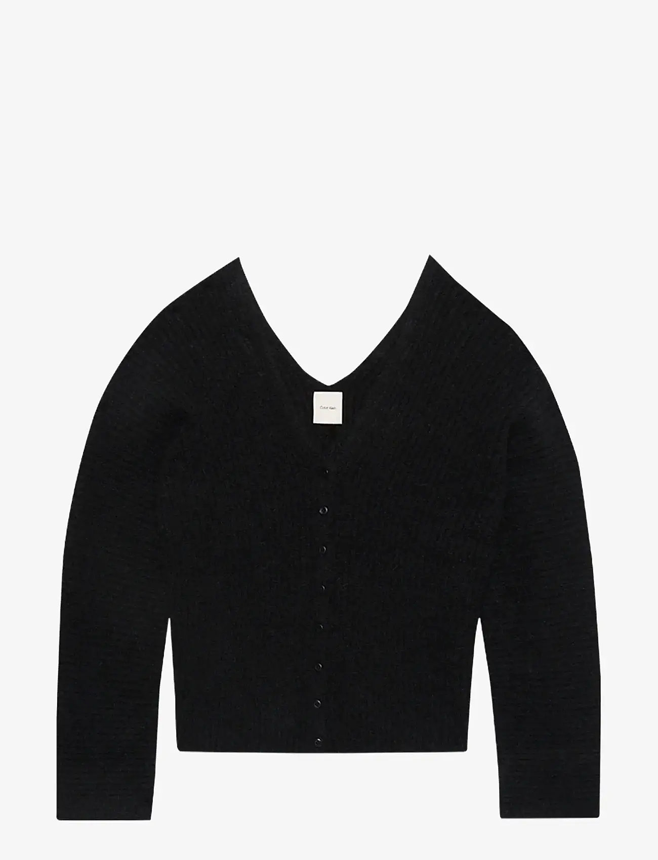Calvin Klein - Long Sleeve Button Up Cardigan - cardigans - black - 0