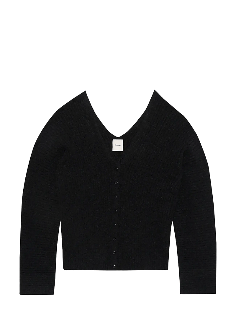 Calvin Klein - Long Sleeve Button Up Cardigan - cardigans - black - 0