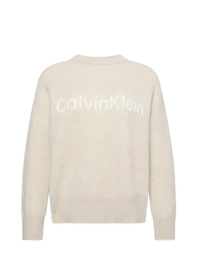 Calvin Klein - Alpaca Logo Sweater - stickade tröjor - pelican - 1