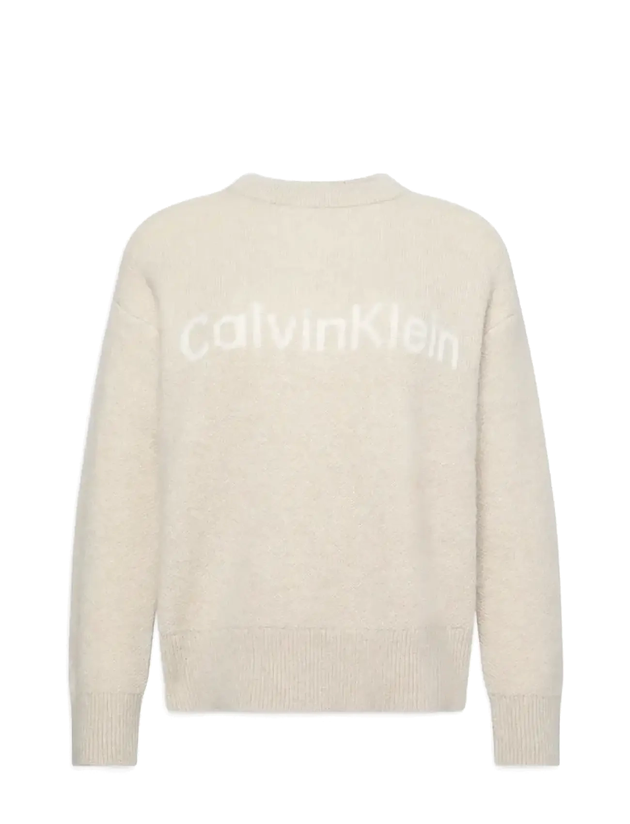 Calvin Klein Alpaca Logo Sweater - Tøj - PELICAN / beige