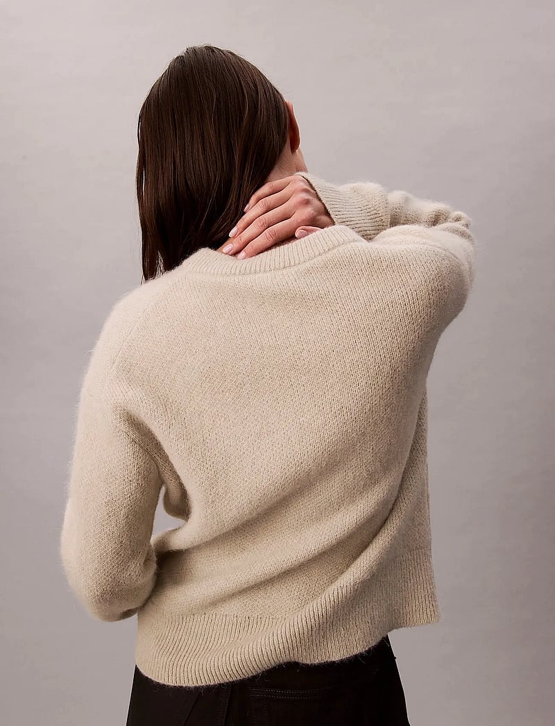 Calvin Klein - Alpaca Logo Sweater - stickade tröjor - pelican - 2