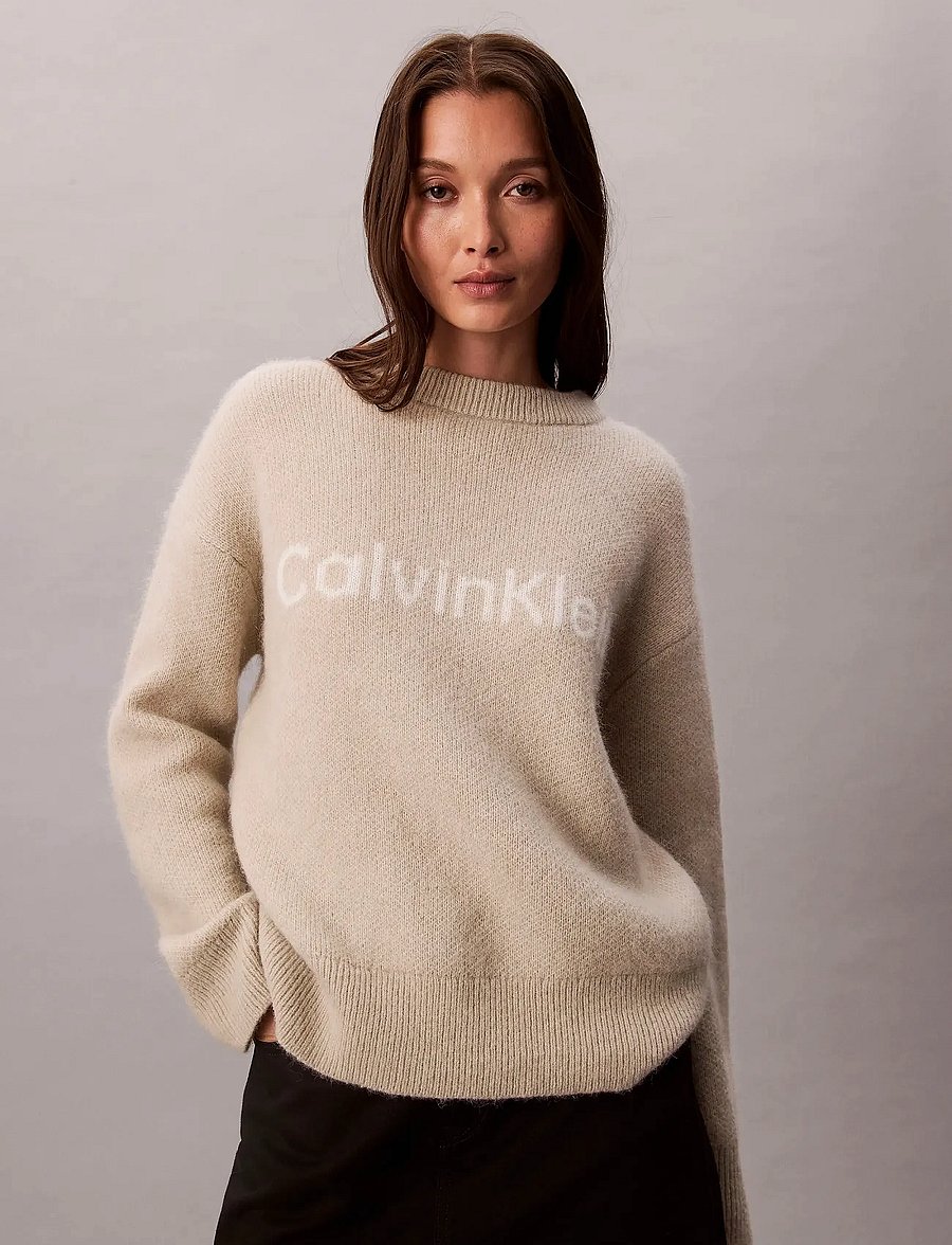 Calvin Klein - Alpaca Logo Sweater - pullover - pelican - 4