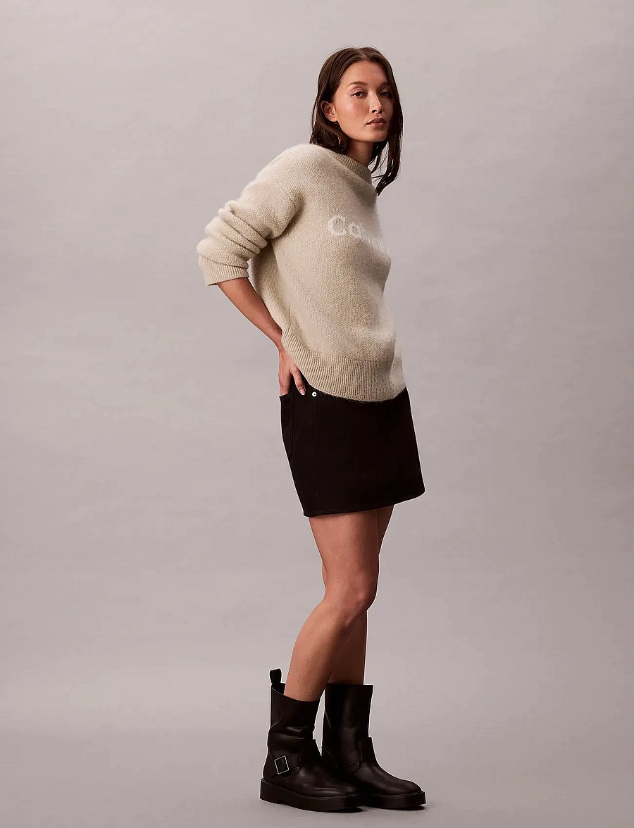 Calvin Klein - Alpaca Logo Sweater - pullover - pelican - 5