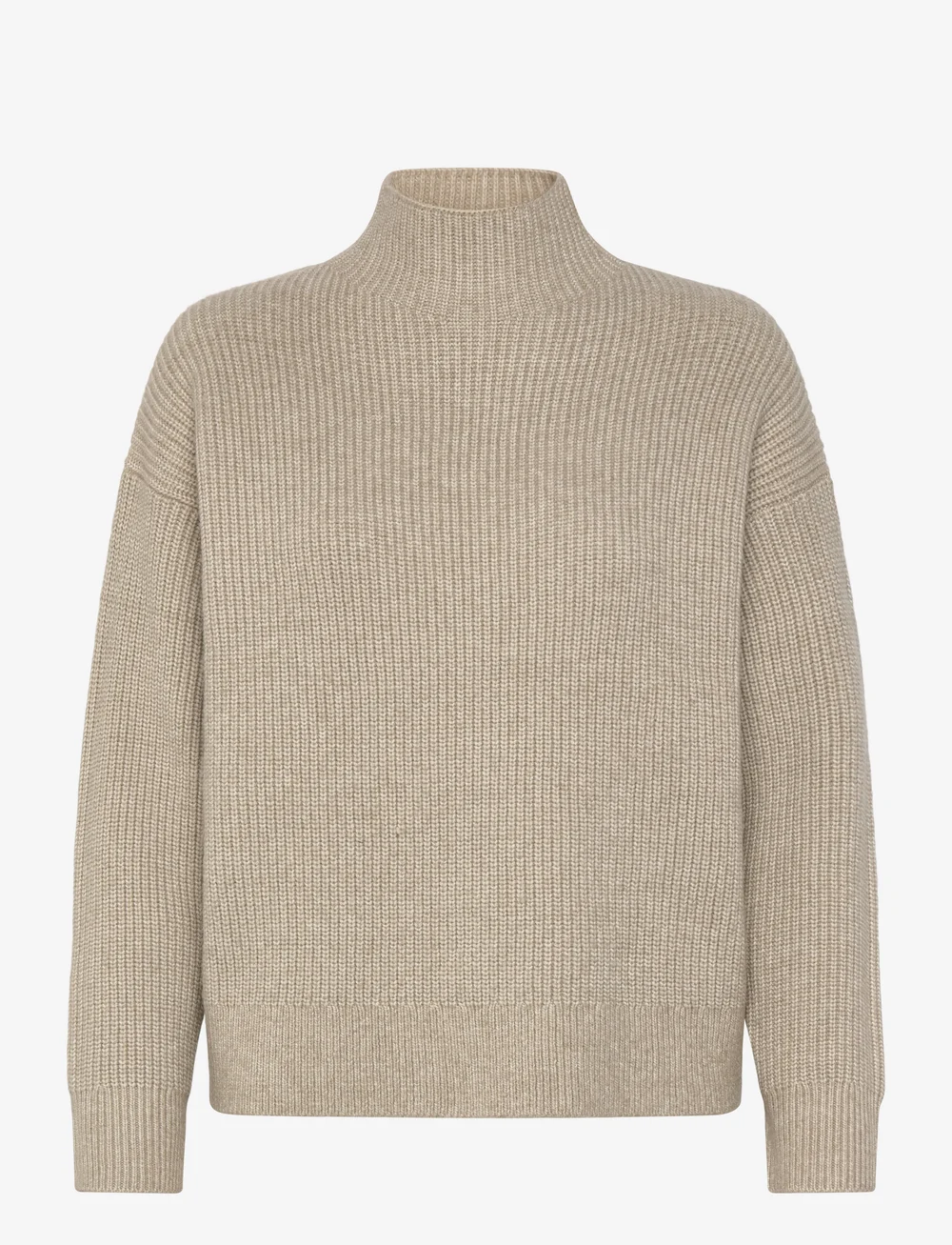 Calvin Klein - Woolen Stitch T-Neck - striktrøjer - island fossil - 1
