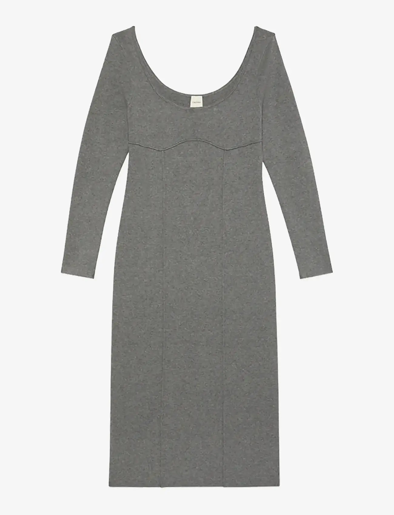 Calvin Klein - HALF MILANO LS MIDI DRESS - midikleider - b30 grey heather - 0