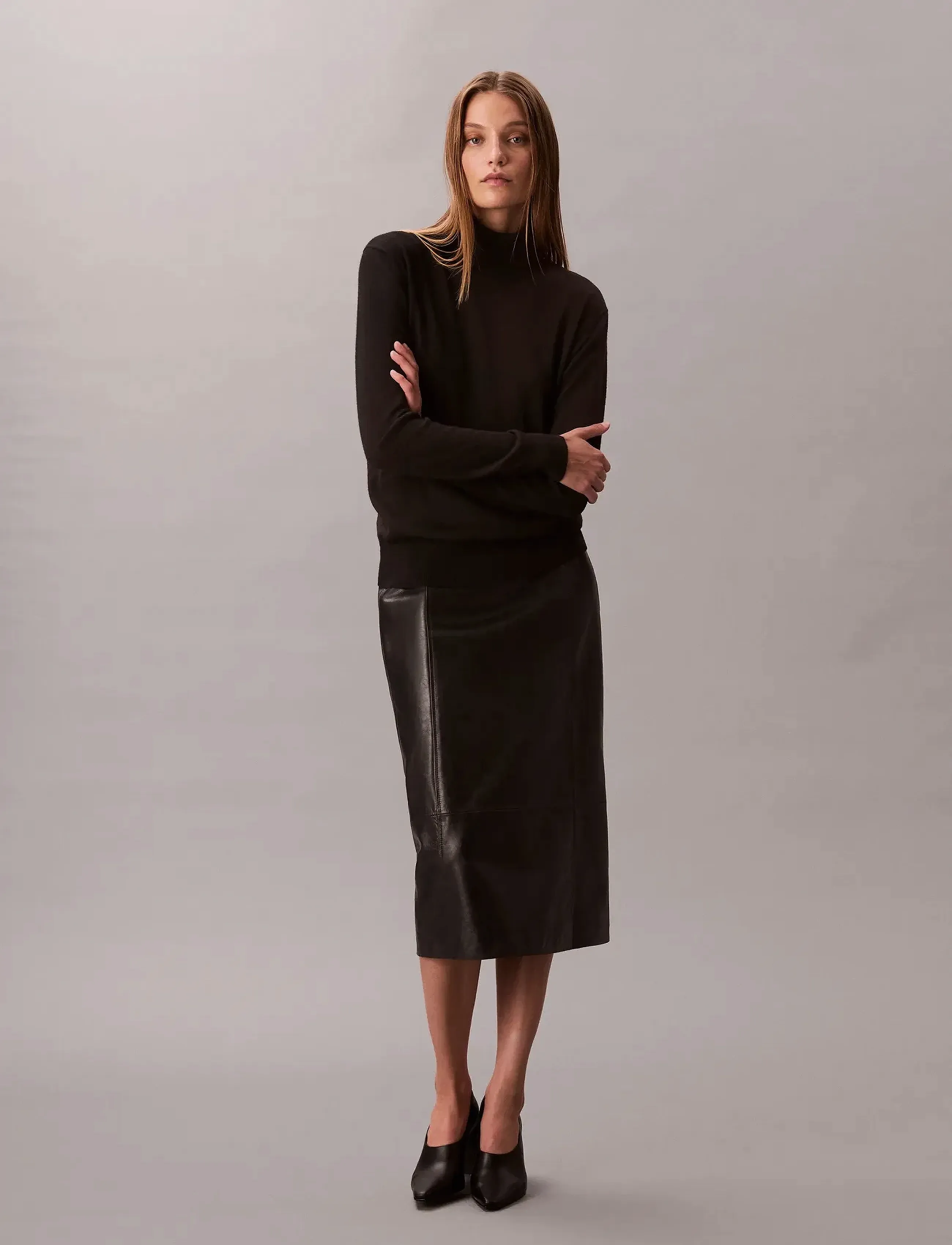 Calvin Klein - LS TNK EXTRAFINE MERINO SWTR 14G - rúllukragar - black - 4