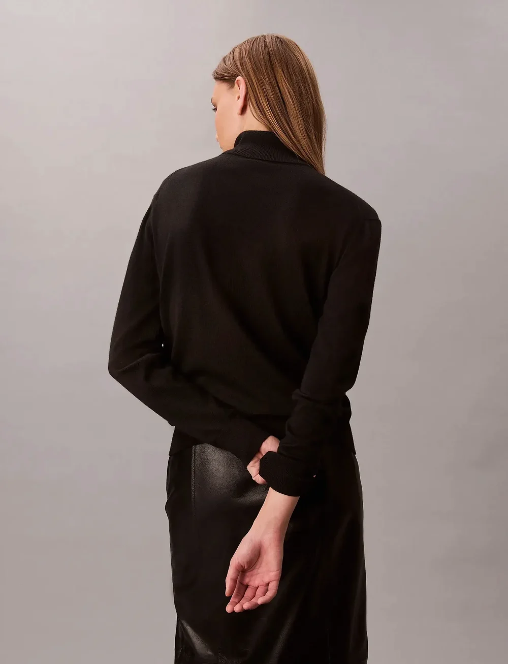 Calvin Klein - LS TNK EXTRAFINE MERINO SWTR 14G - rullekraver - black - 5