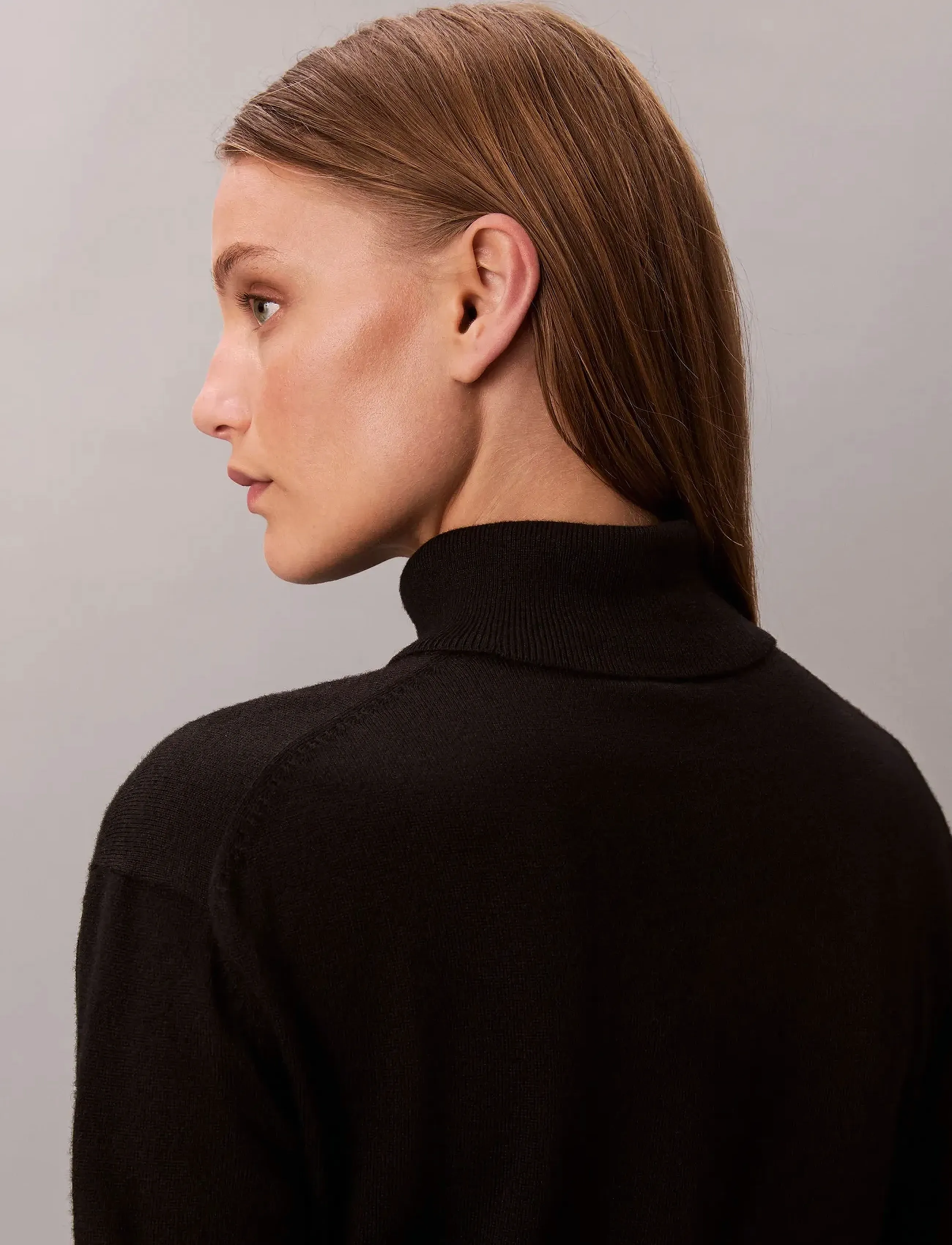 Calvin Klein LS TNK EXTRAFINE MERINO SWTR 14G - Naistele - BLACK / black