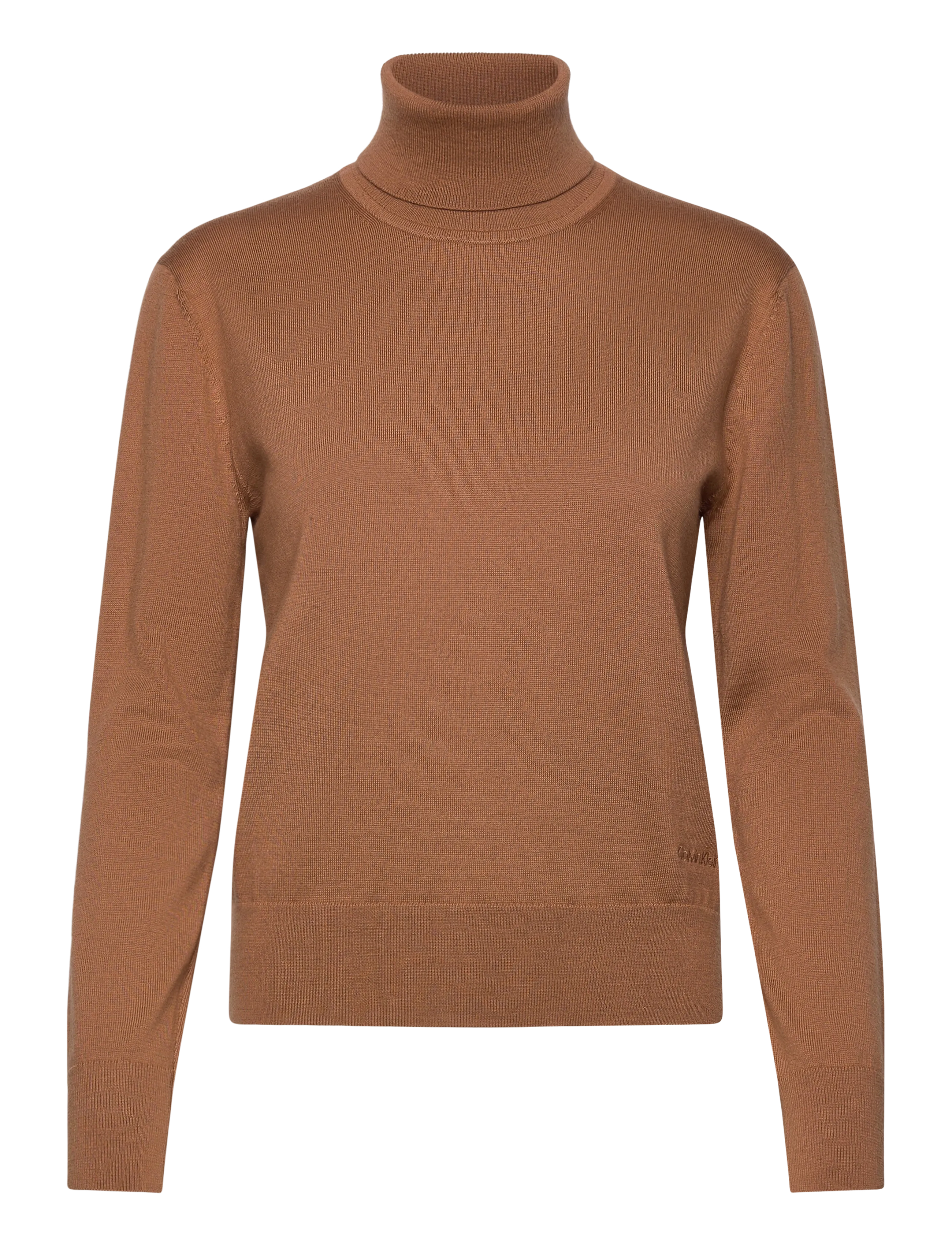 Calvin Klein LS TNK EXTRAFINE MERINO SWTR 14G - Rollkragenpullover - THRUSH / brown