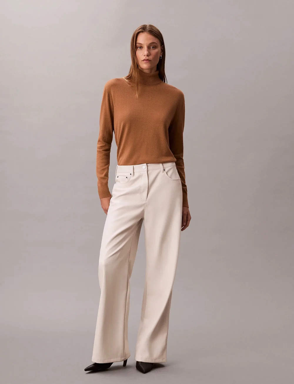 Calvin Klein - LS TNK EXTRAFINE MERINO SWTR 14G - rullekraver - thrush - 3