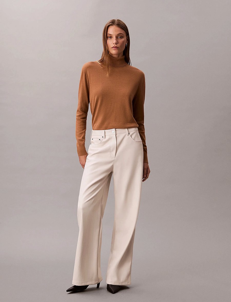 Calvin Klein - LS TNK EXTRAFINE MERINO SWTR 14G - polotröjor - thrush - 3