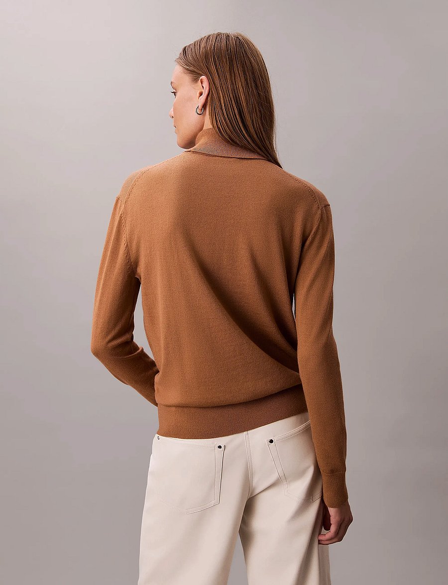 Calvin Klein - LS TNK EXTRAFINE MERINO SWTR 14G - polotröjor - thrush - 5