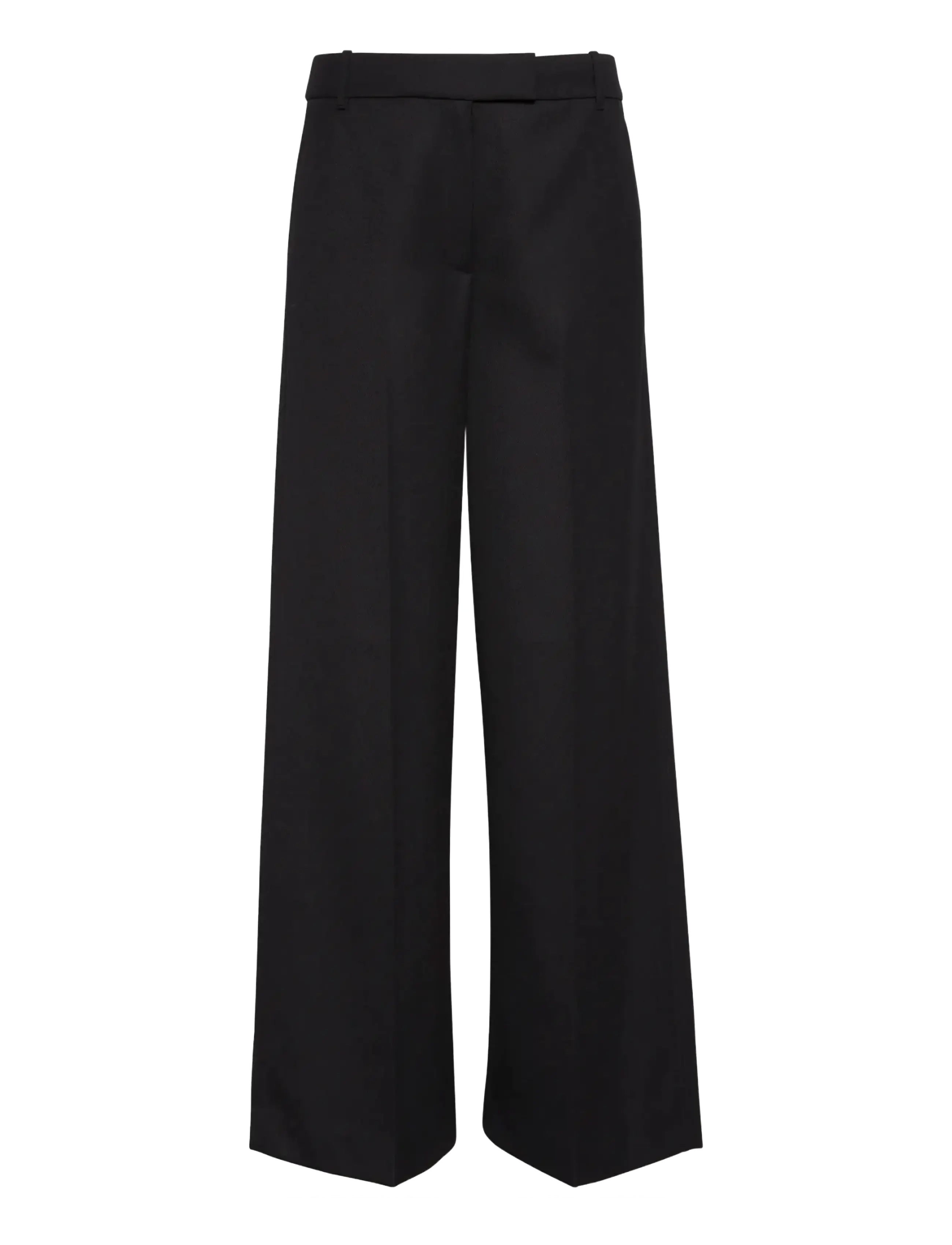 Calvin Klein Wool Gaberdine Wide Leg Trouser - Bukser - BLACK / black
