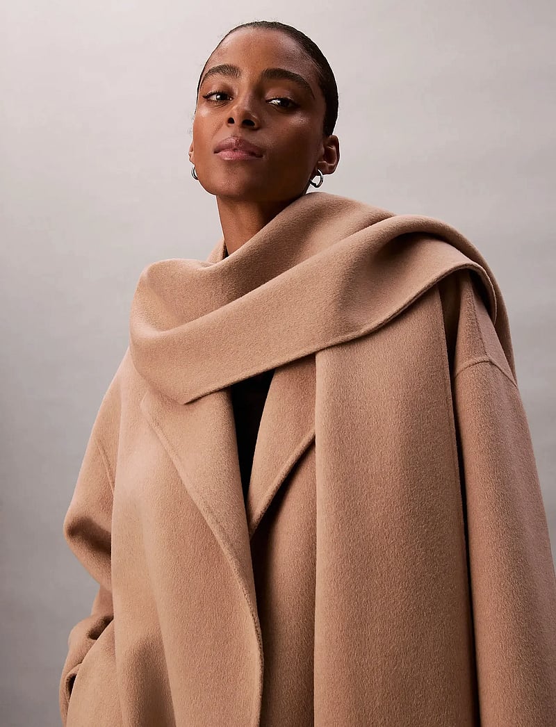 Calvin Klein - Dbl Face Wool Scarf Coat - ullkappor - amphora - 3