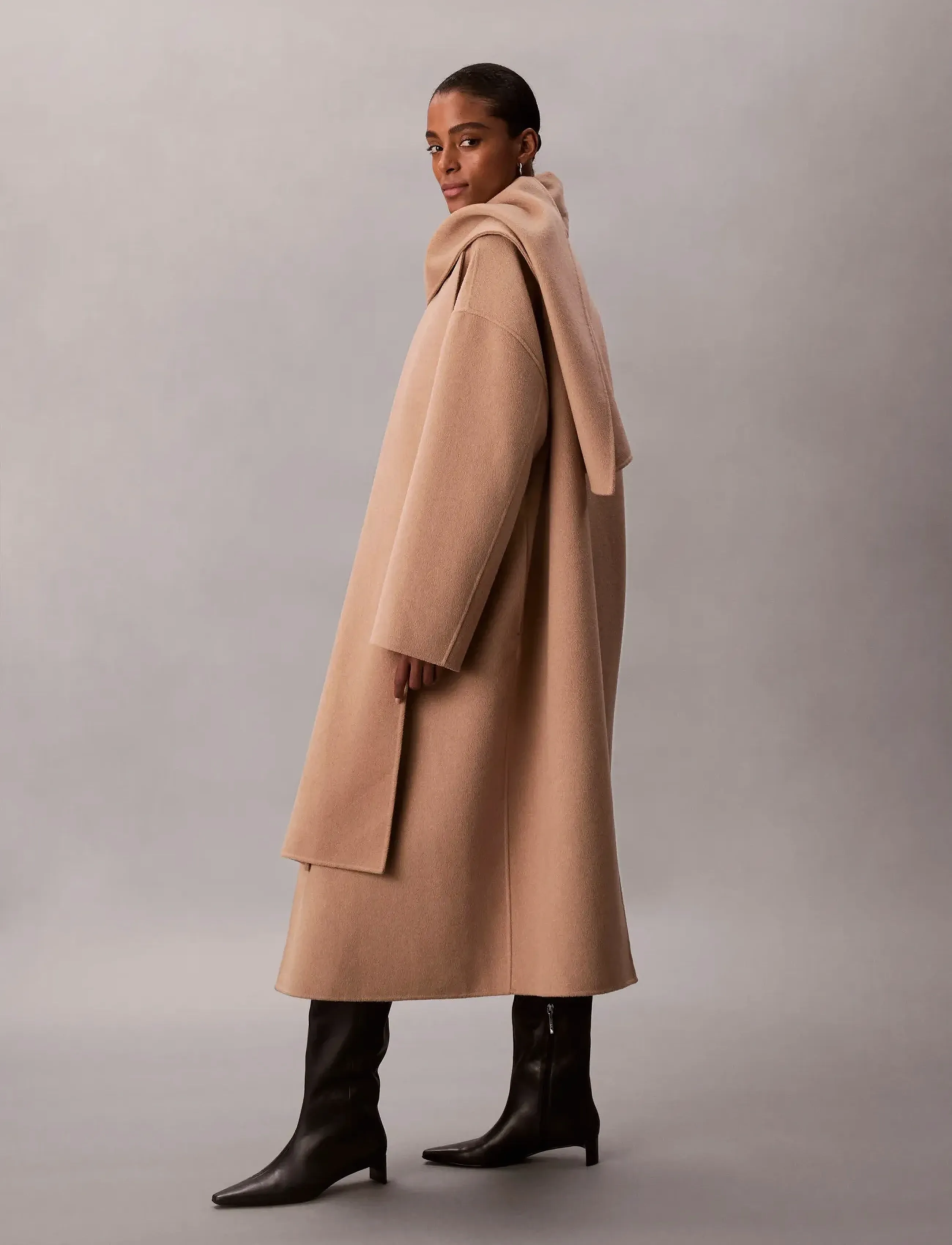 Calvin Klein - Dbl Face Wool Scarf Coat - vinterjakker - amphora - 4