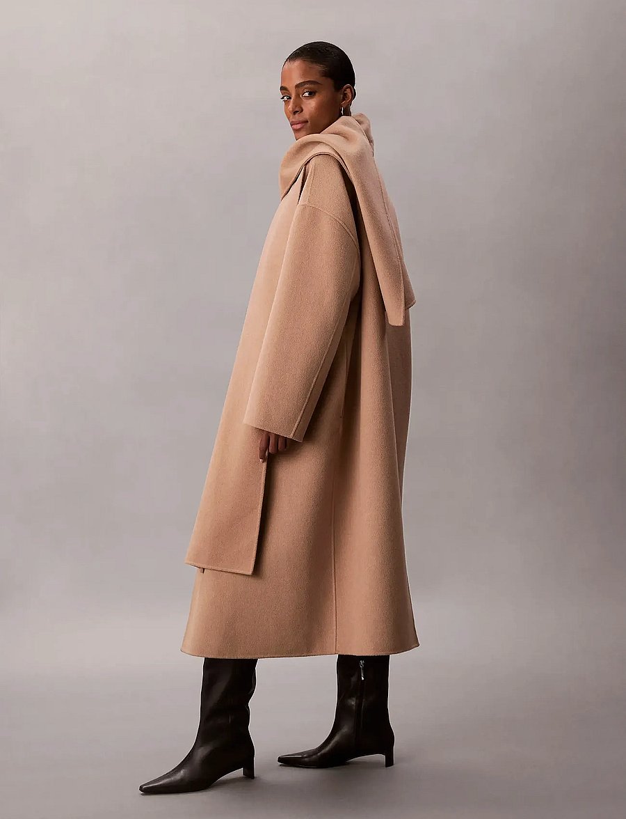 Calvin Klein - Dbl Face Wool Scarf Coat - talvejoped - amphora - 4