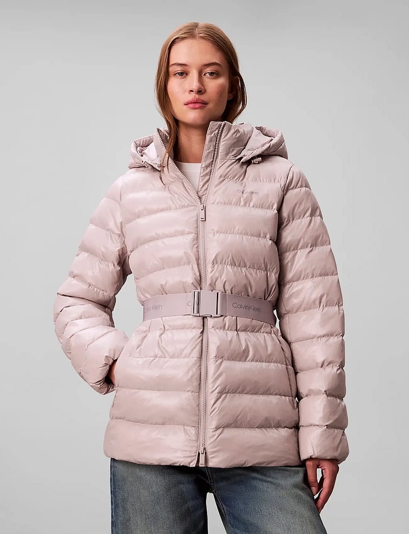 Calvin Klein - BELTED LIGHTWEIGHT PUFFER - vinterjakker - gull gray - 0