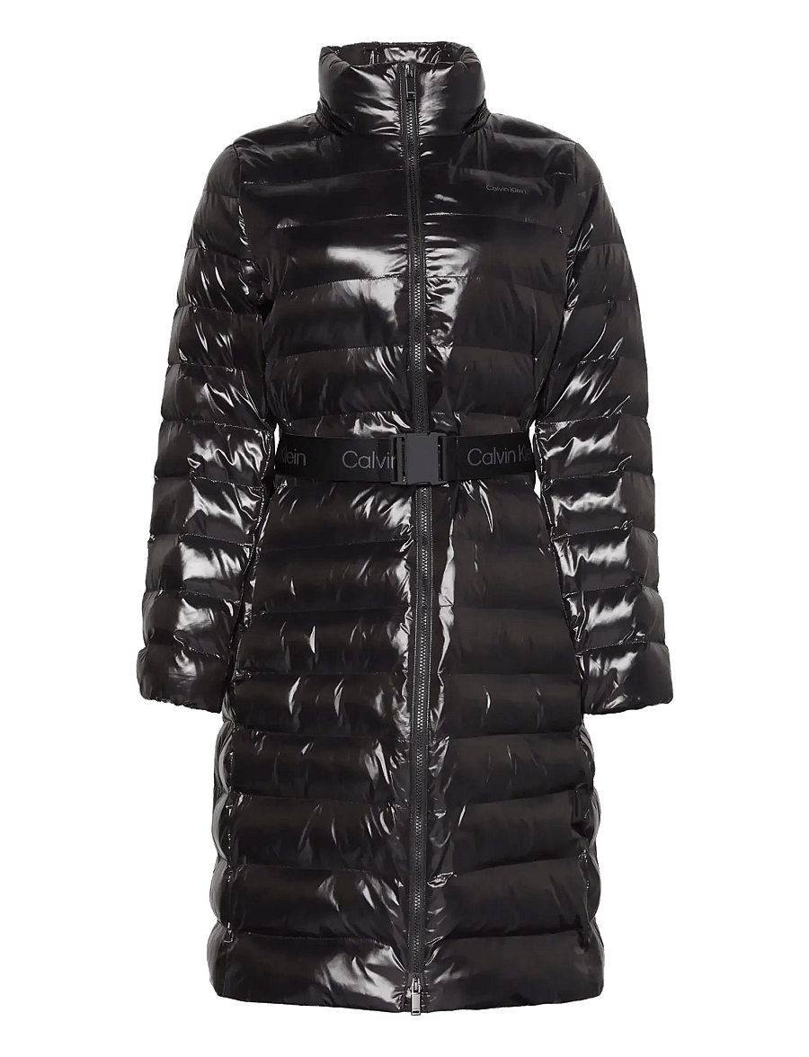 Calvin Klein - BELTED LIGHTWEIGHT LONG PUFFER - talvejoped - black - 1