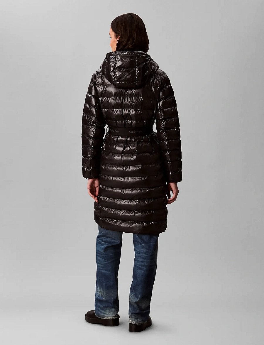 Calvin Klein - BELTED LIGHTWEIGHT LONG PUFFER - talvejoped - black - 3