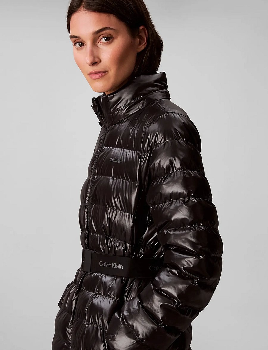 Calvin Klein - BELTED LIGHTWEIGHT LONG PUFFER - talvejoped - black - 4