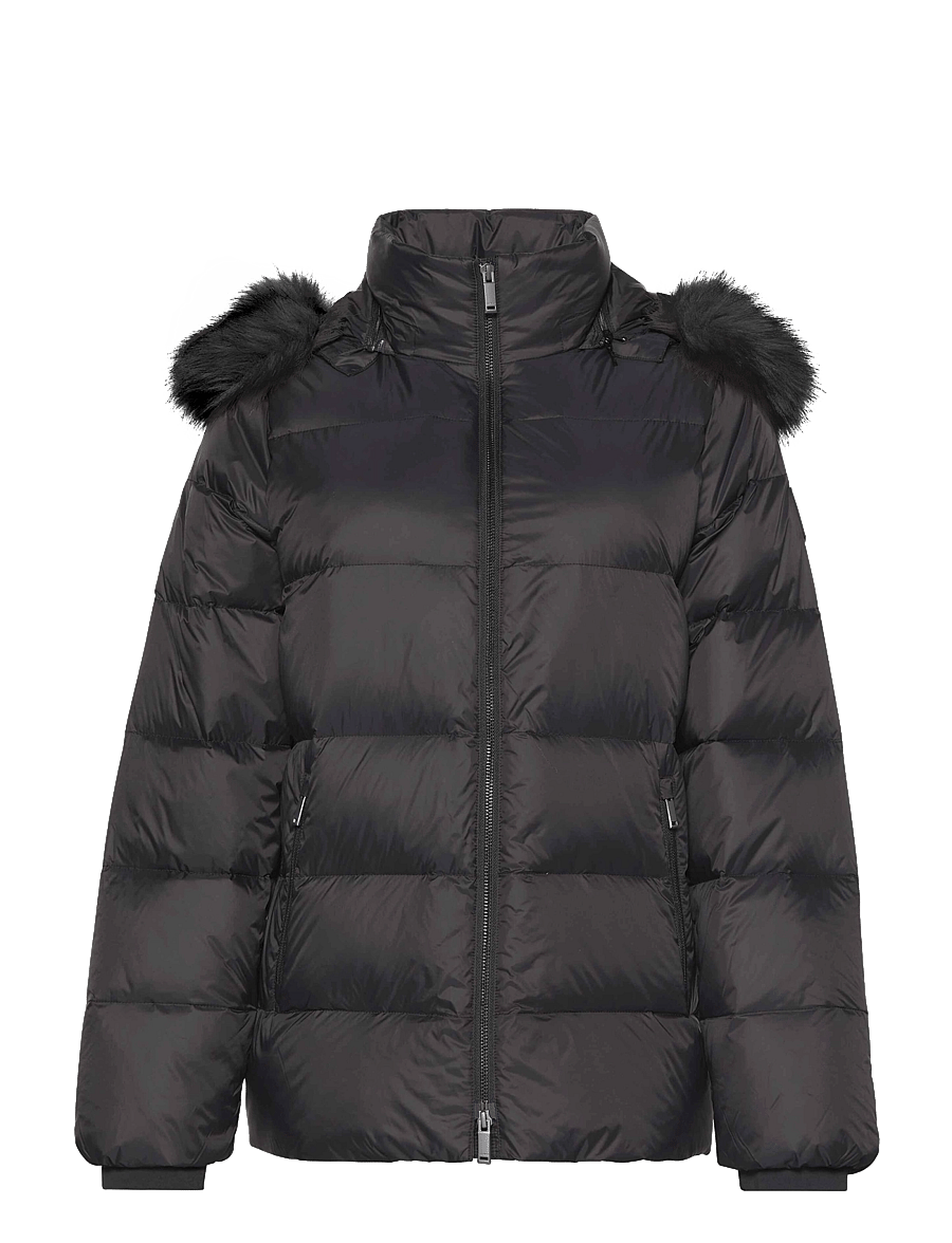 Calvin Klein - MID DOWN JACKET WITH FUR - talvejoped - black - 1
