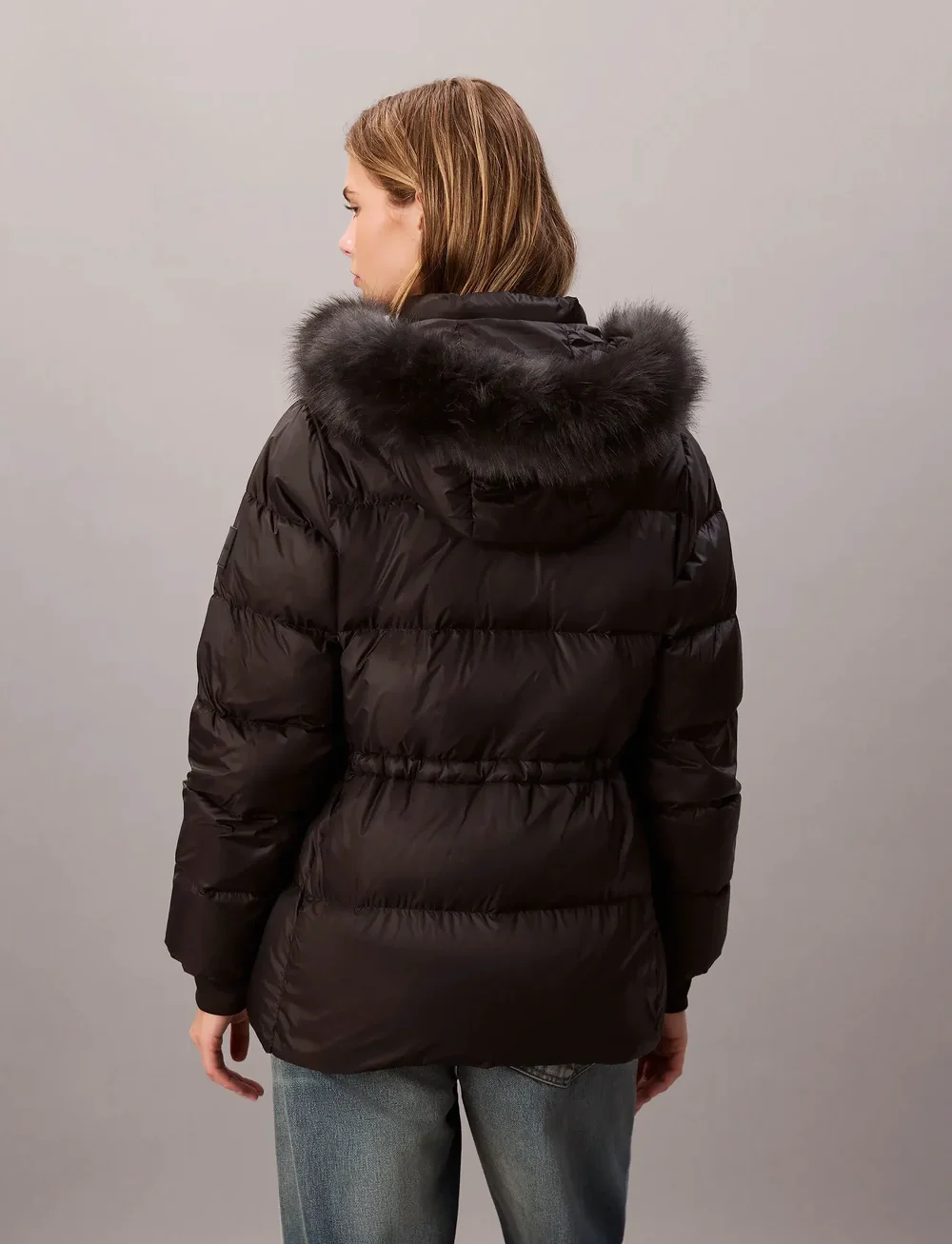 Calvin Klein - MID DOWN JACKET WITH FUR - dunjakker - black - 2