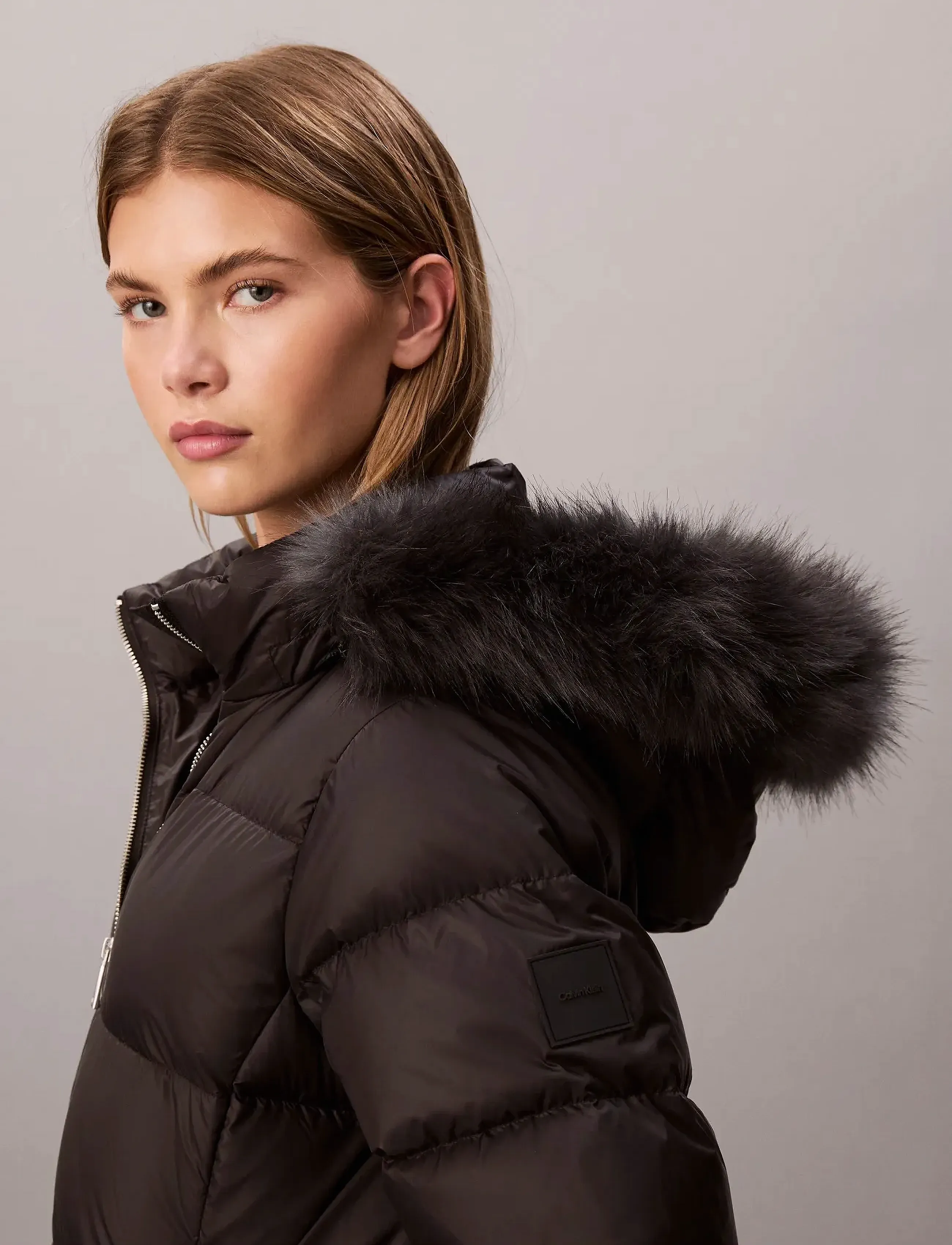 Mid Down Jacket With Fur 3