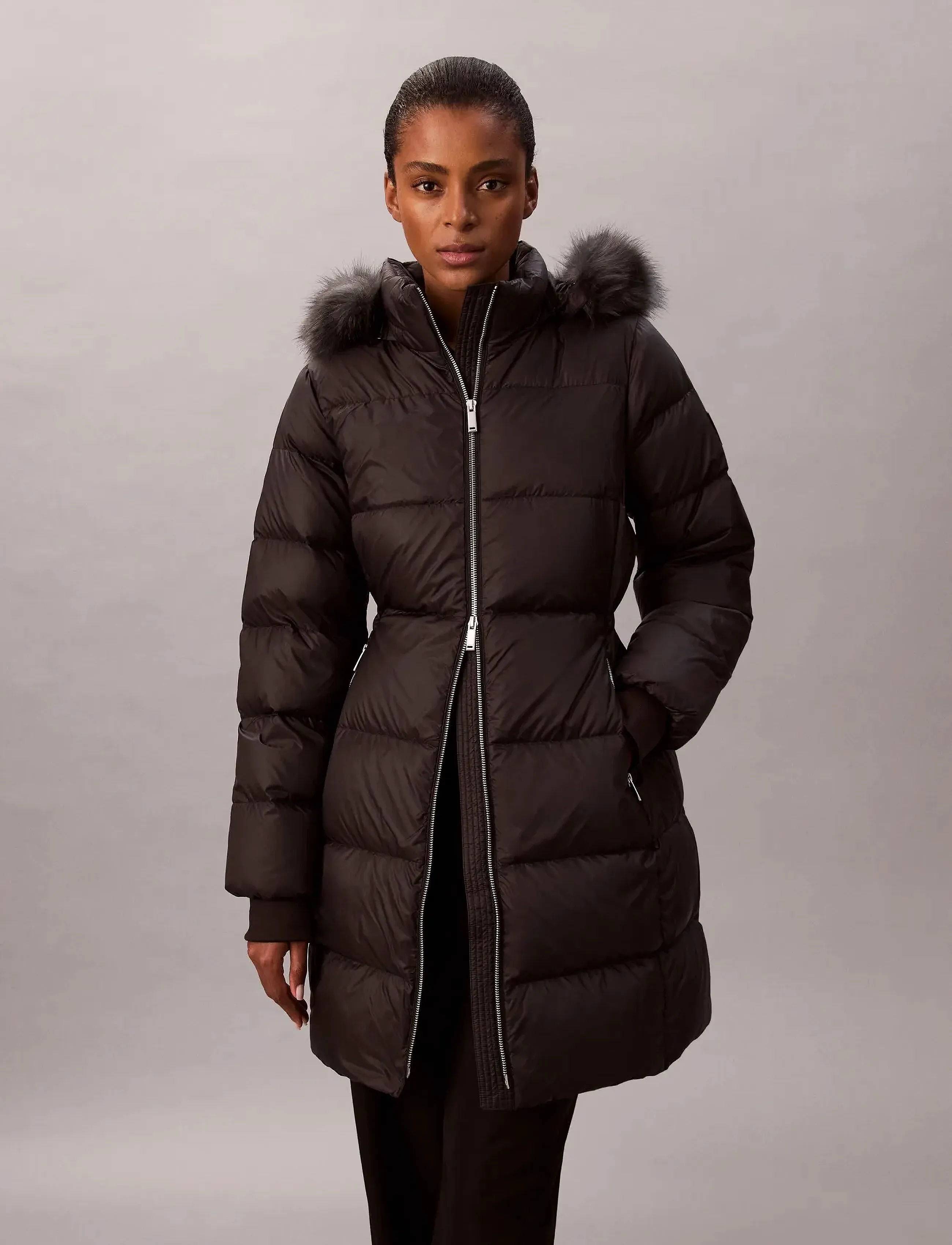 Long Down Jacket With Fur 3