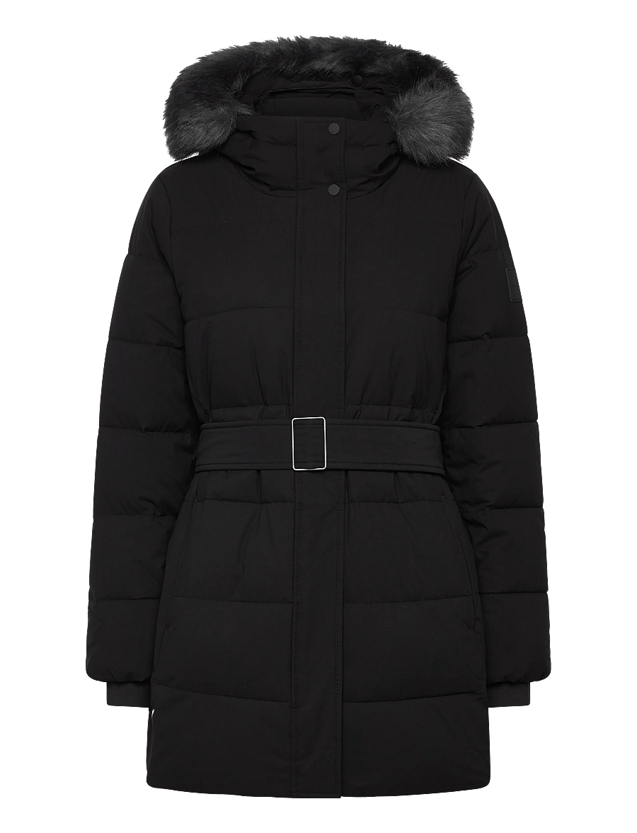 Calvin Klein - BELTED MATTE QUILTED JACKET WITH - quiltade jackor - black - 1