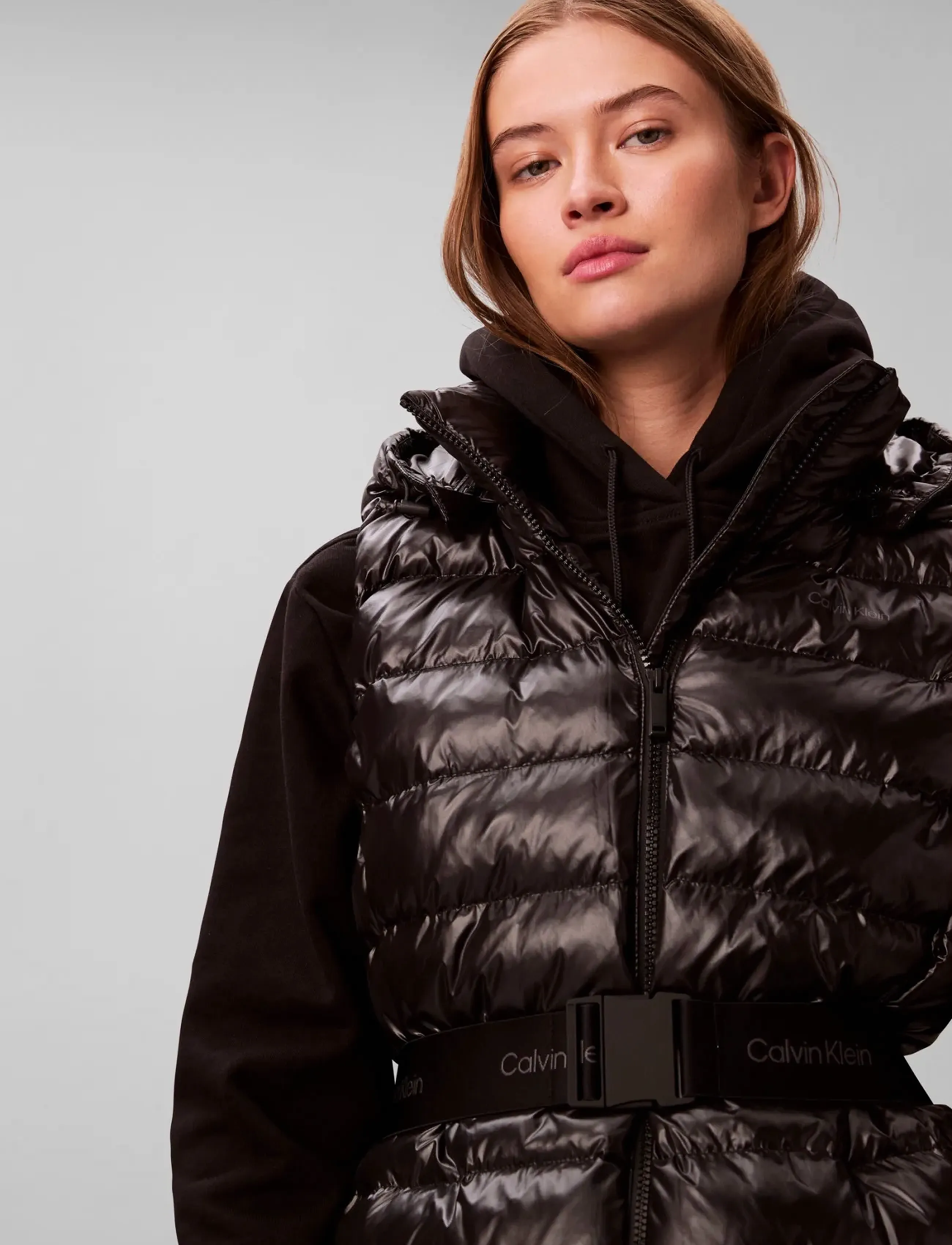 Calvin Klein - BELTED LIGHTWEIGHT PUFFER VEST - talvejoped - black - 3