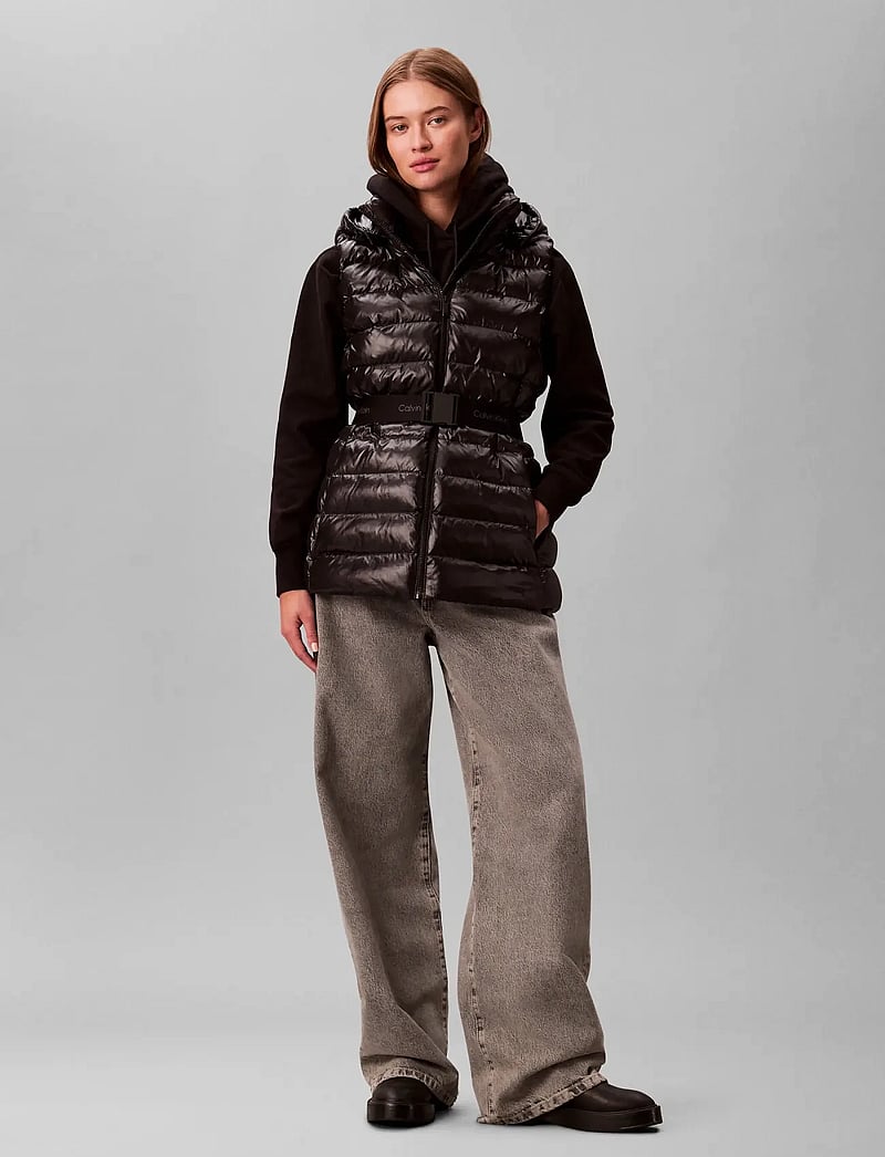 Calvin Klein - BELTED LIGHTWEIGHT PUFFER VEST - winterjacken - black - 4