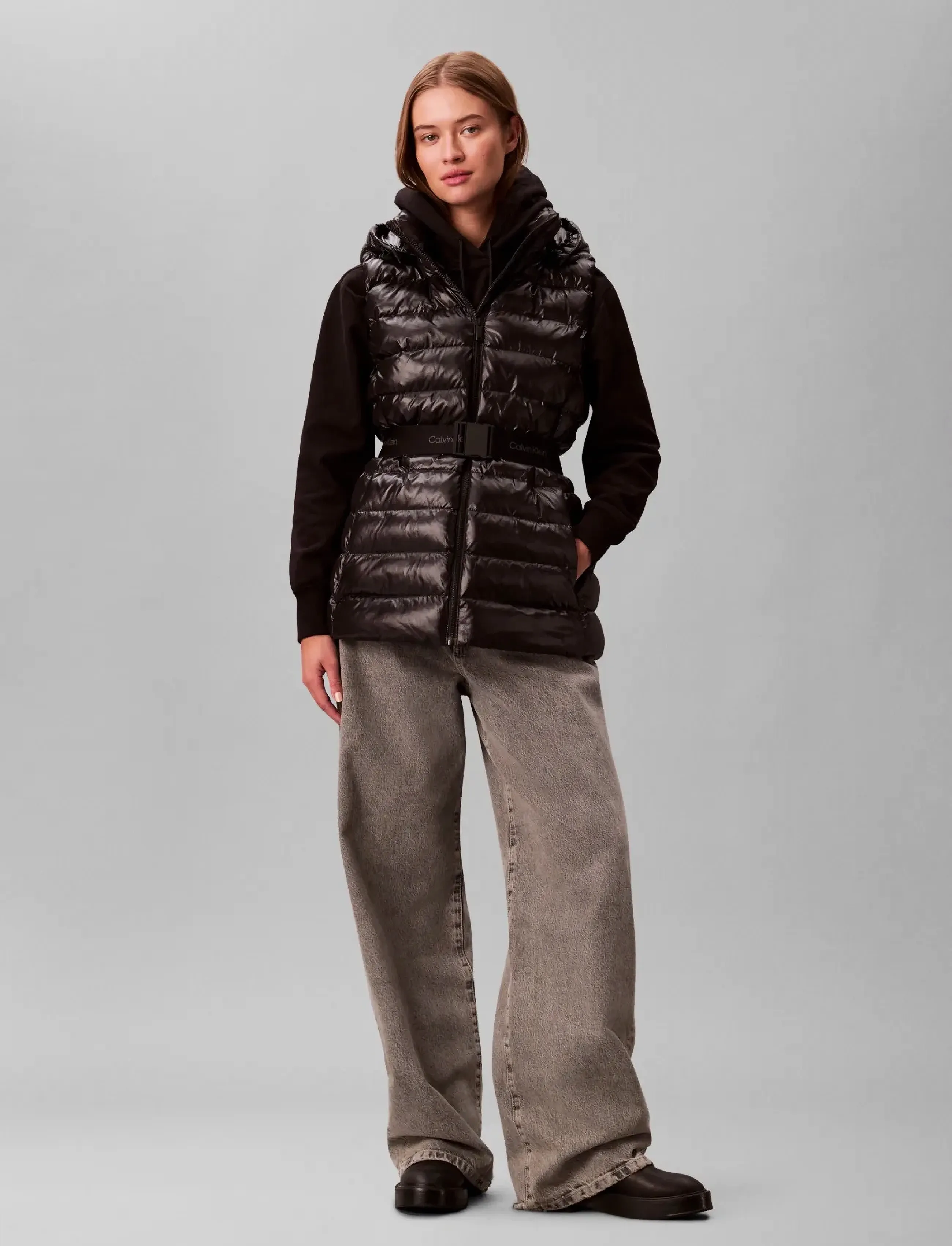 Calvin Klein - BELTED LIGHTWEIGHT PUFFER VEST - talvejoped - black - 4