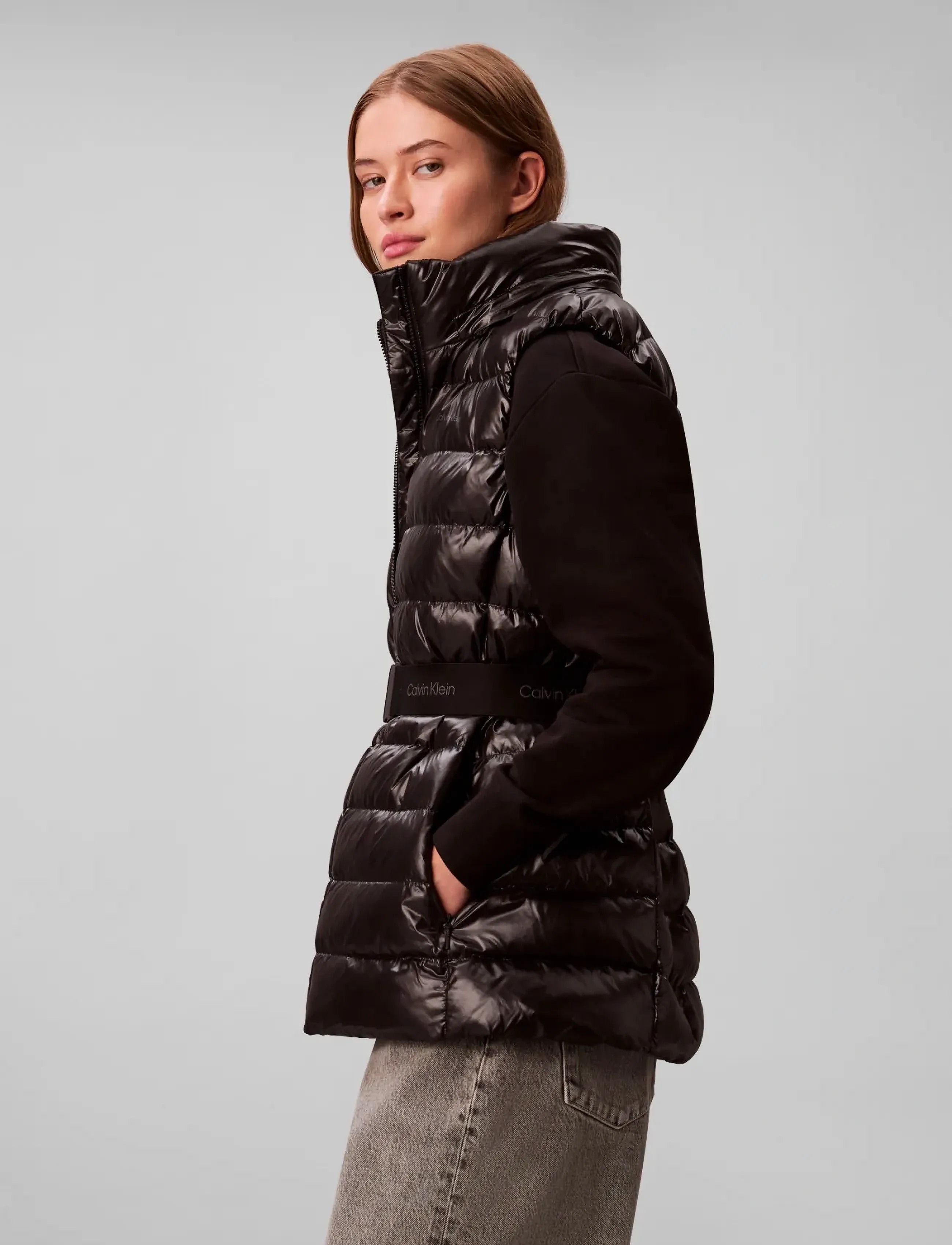 Calvin Klein - BELTED LIGHTWEIGHT PUFFER VEST - talvejoped - black - 5