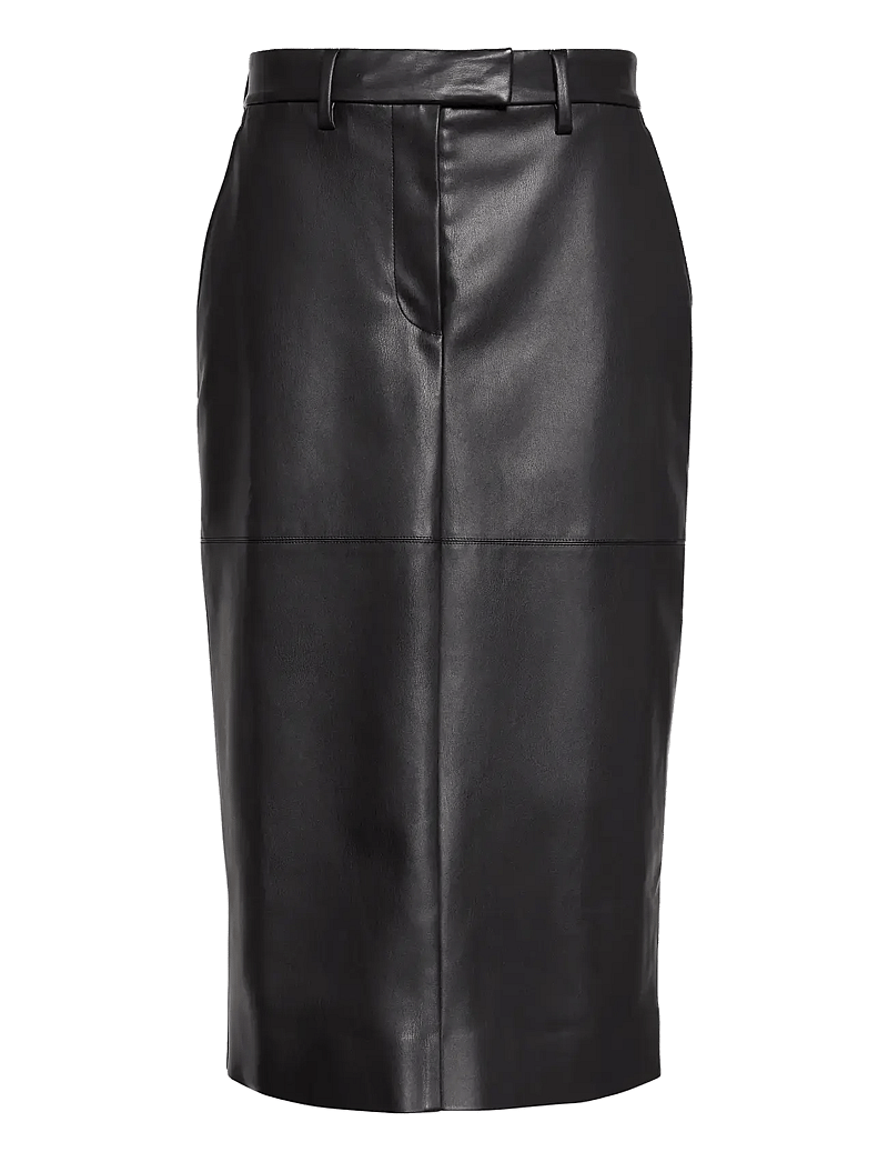 Calvin Klein - FAUX LEATHER MIDI SKIRT - midi kjolar - black - 1