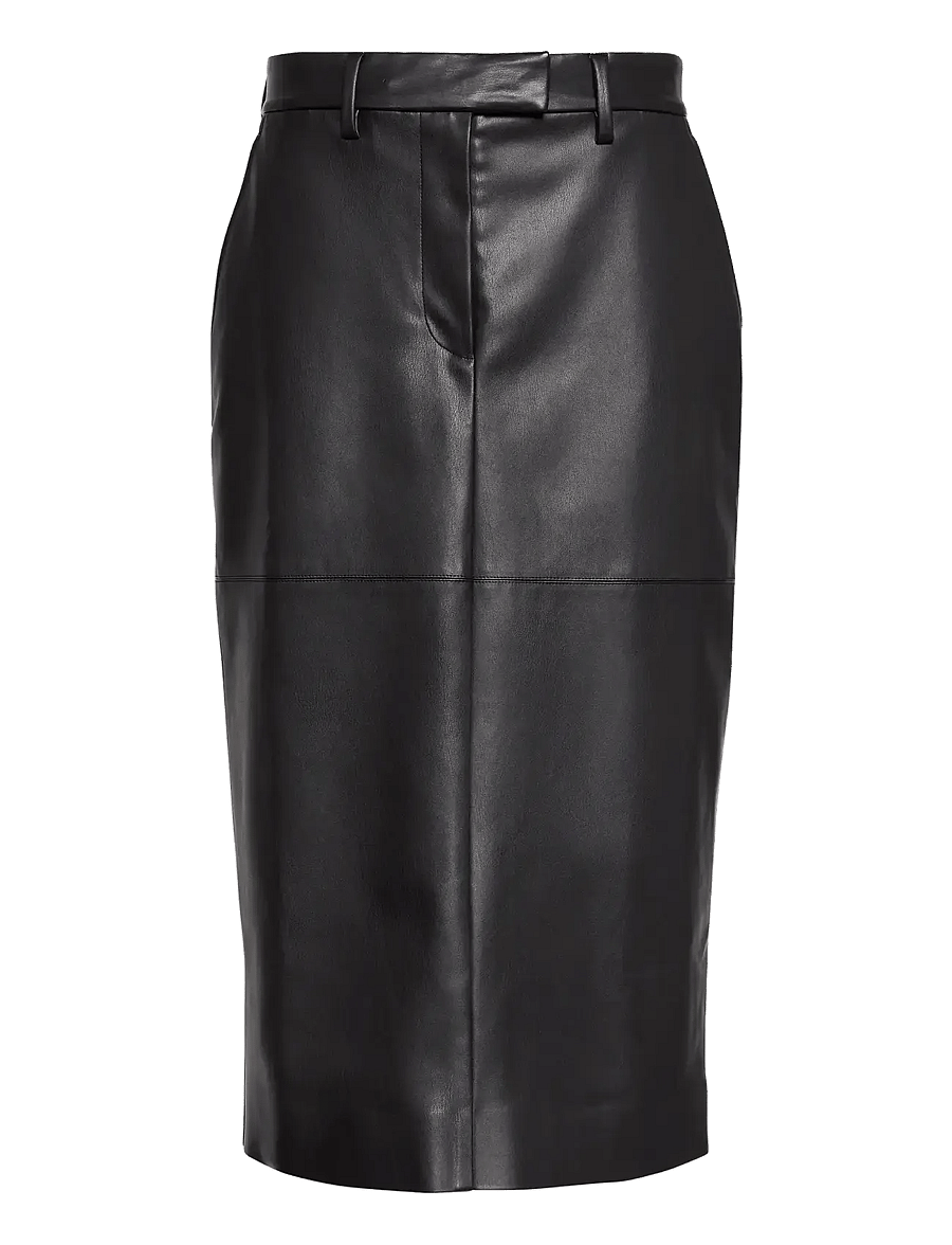 Calvin Klein - FAUX LEATHER MIDI SKIRT - midiseelikud - black - 1