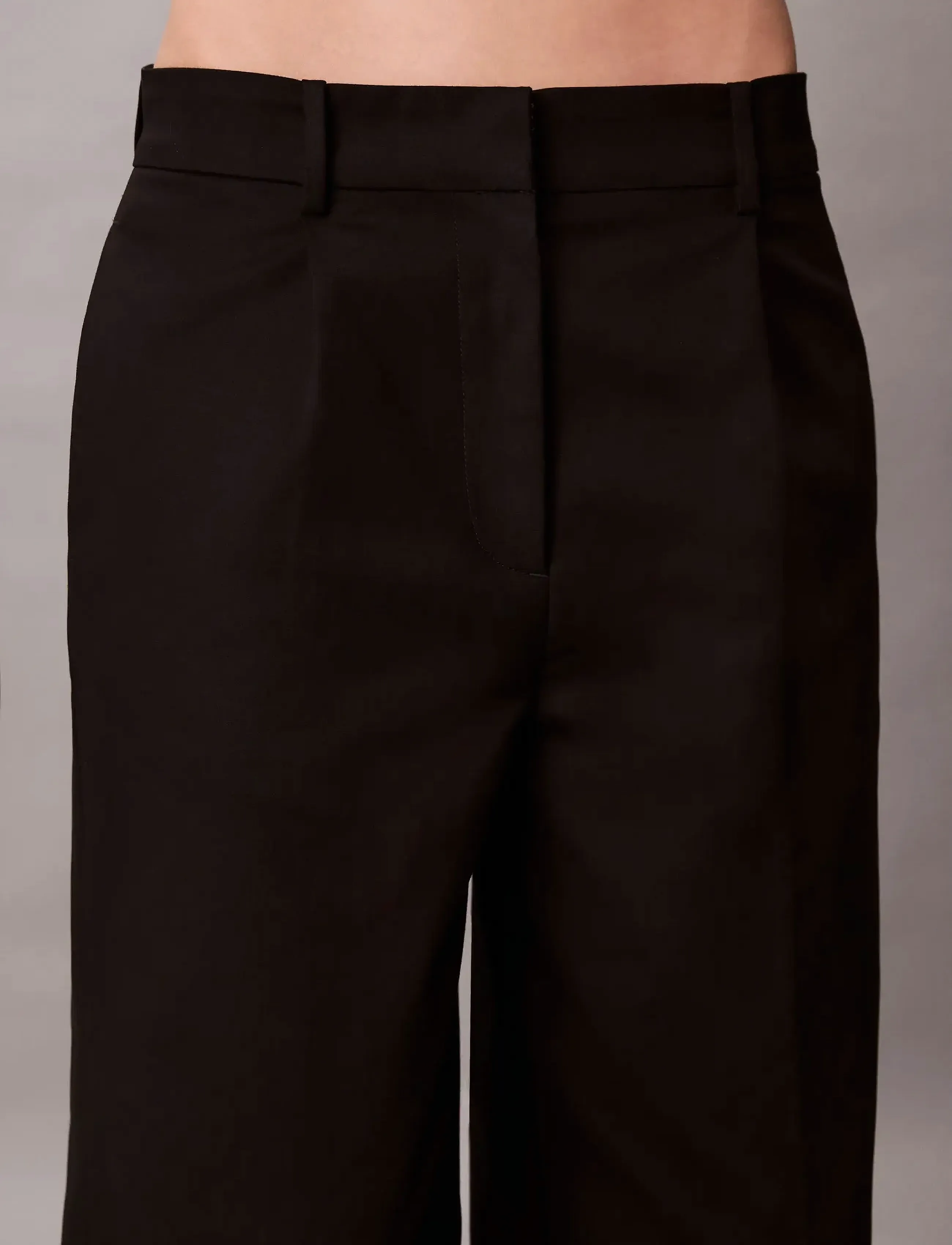 Calvin Klein - STRETCH CHINO W/ PLEAT -WIDE LEG - habitbukser - black - 3